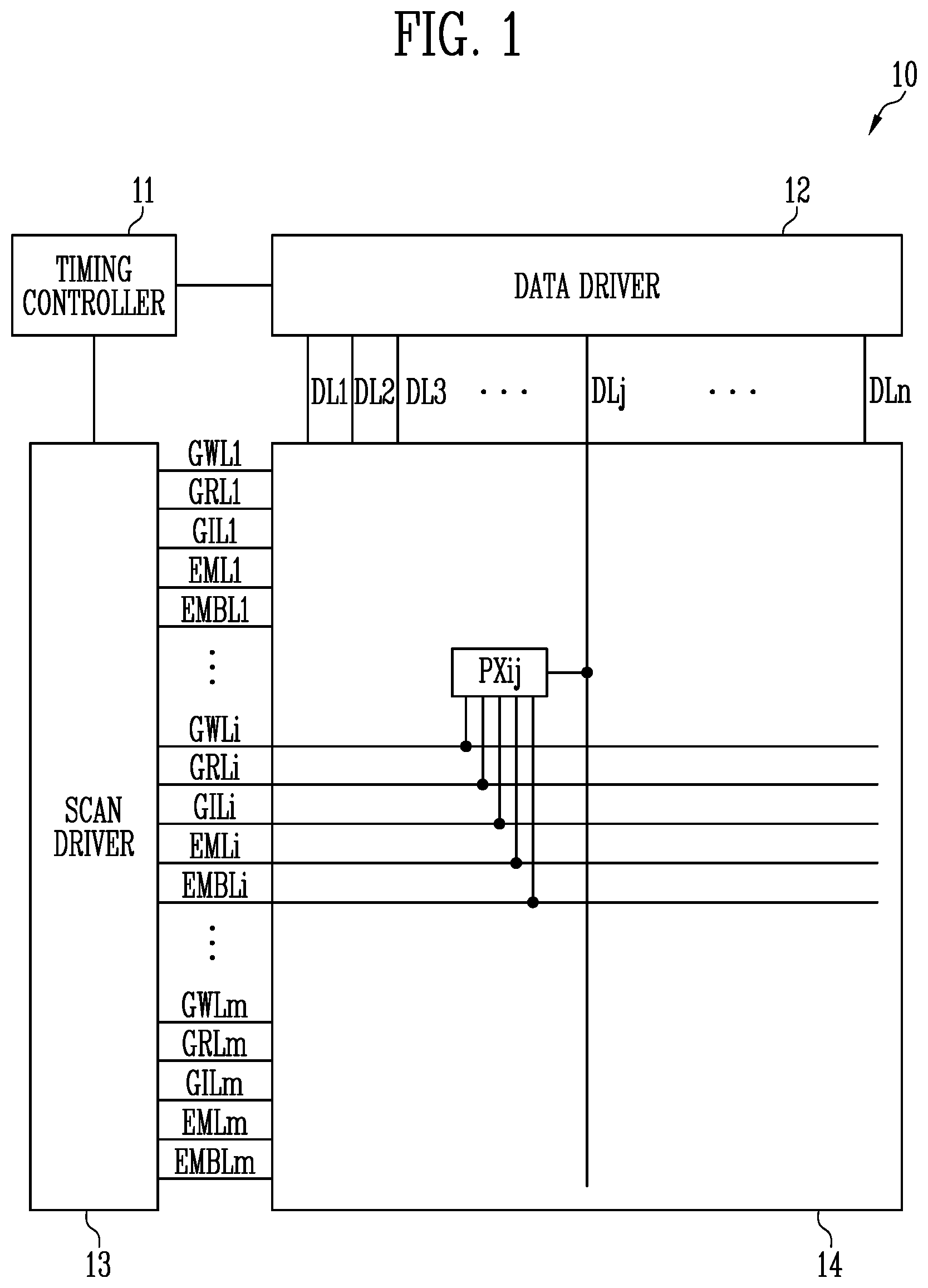 Patent US12361892 Figure 1 – Display device and method of driving the same