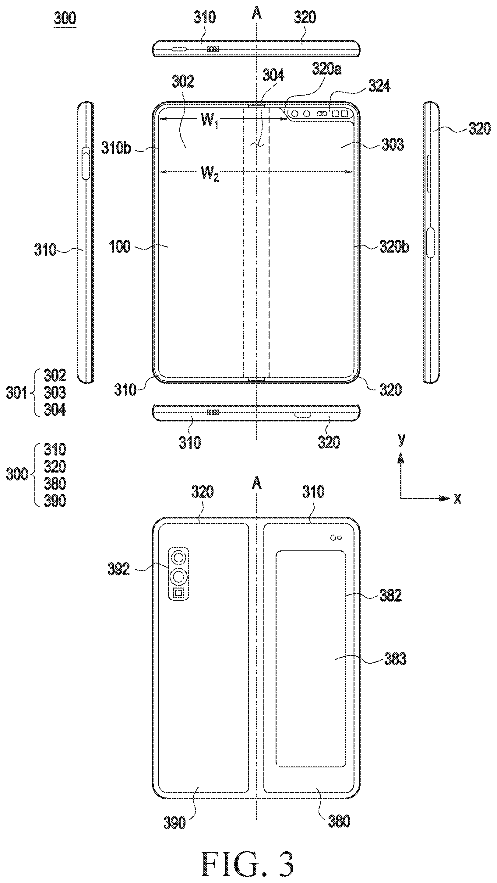 Patent US12361893 Figure 3 – Electronic device for displaying content on basis of plurality of scanning rates and operating method therefor