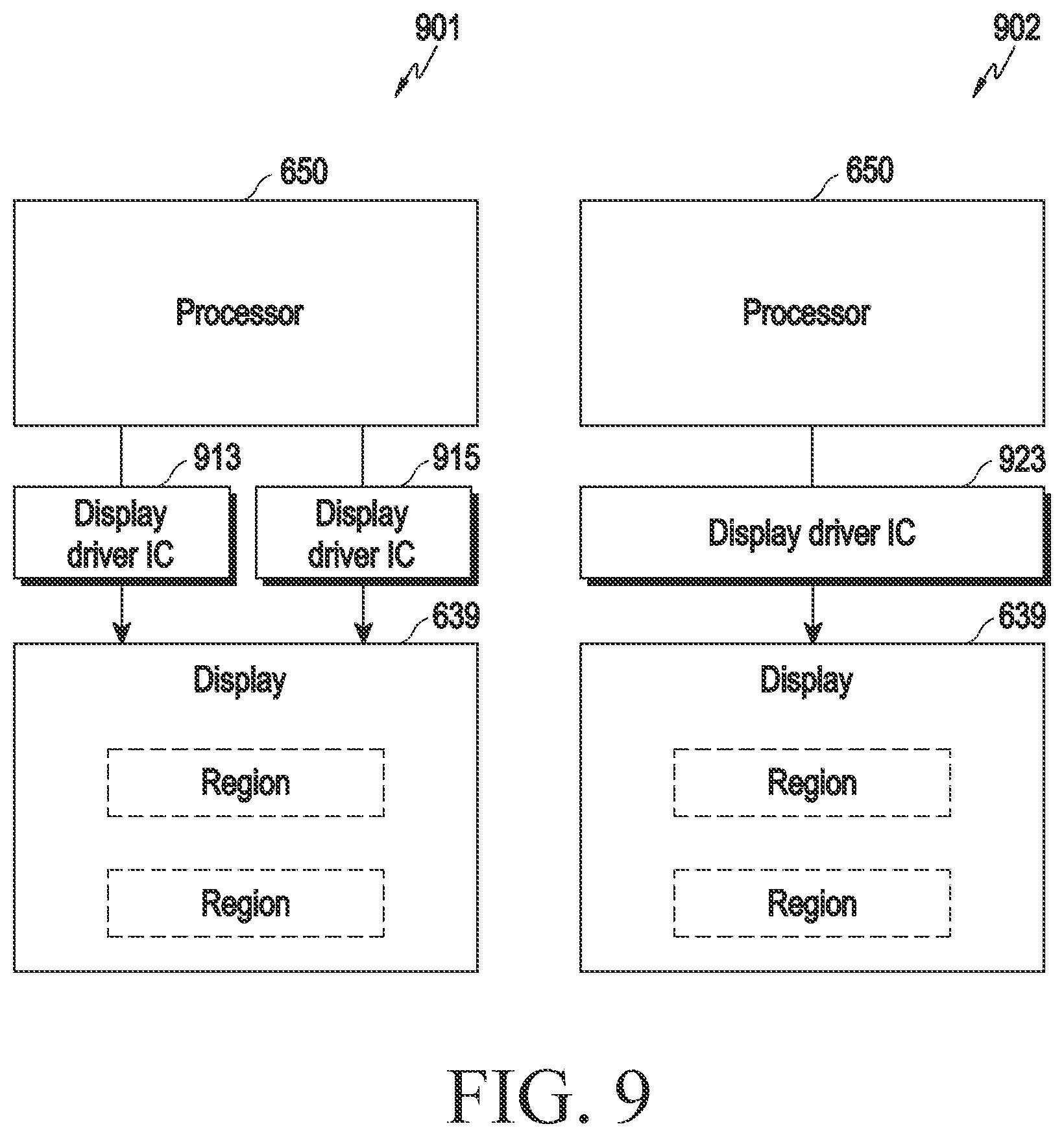 Patent US12361893 Figure 9 – Electronic device for displaying content on basis of plurality of scanning rates and operating method therefor