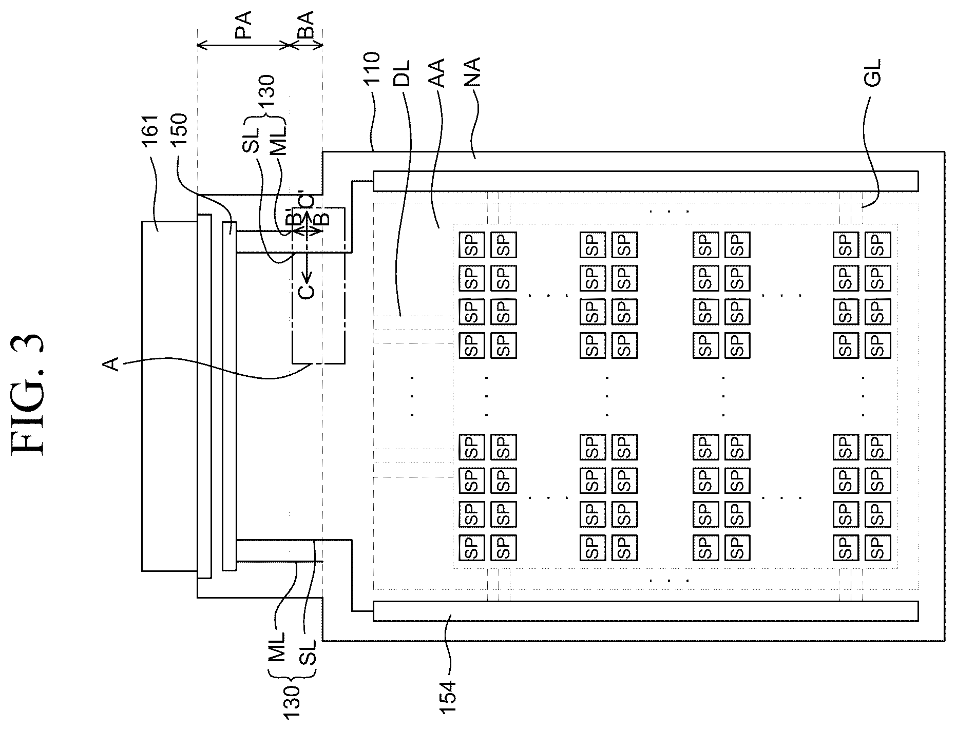 Patent US12361896 Figure 3 – Display apparatus