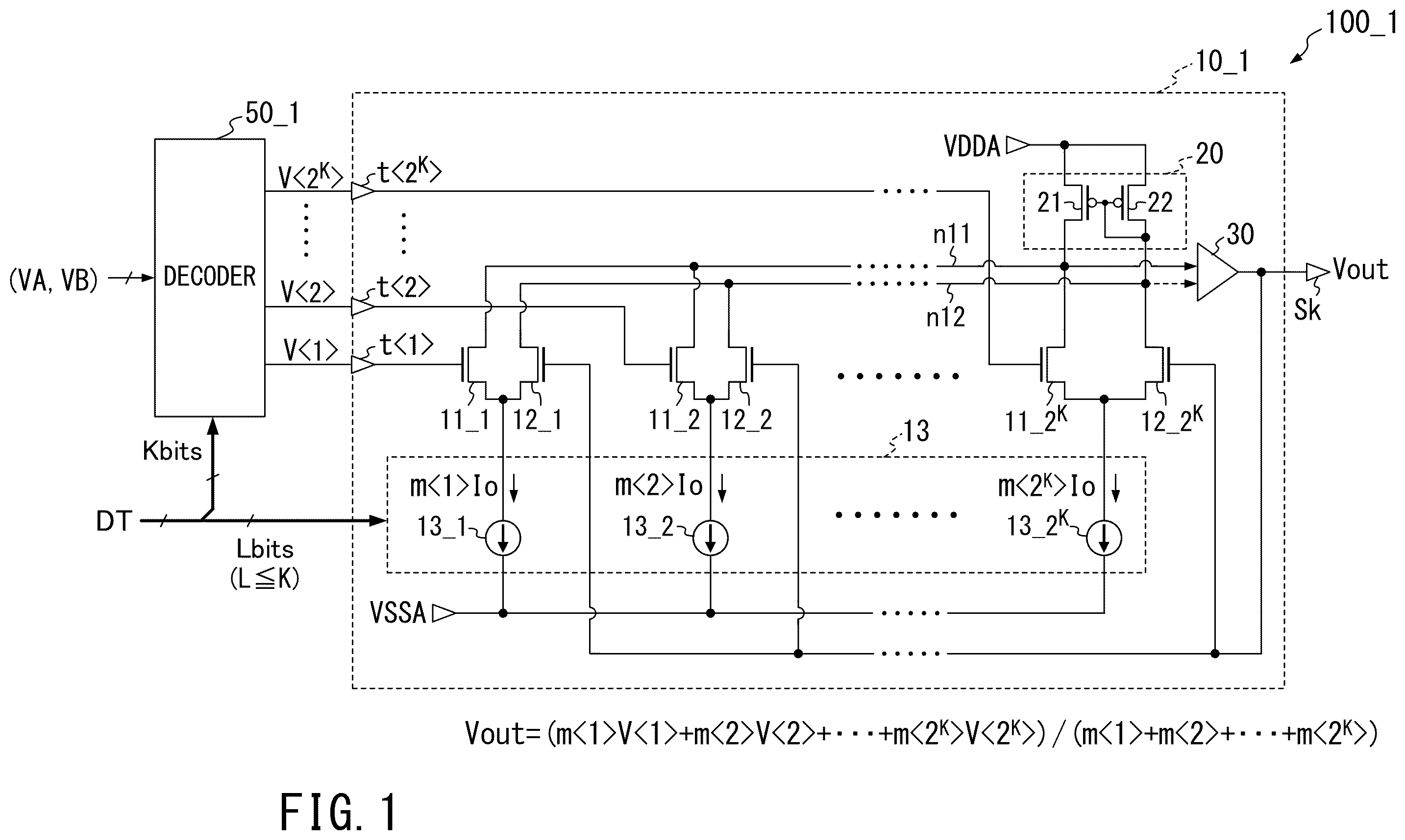 Patent US12361907 Figure 1 – Digital-to-analog converter, data driver, and display device