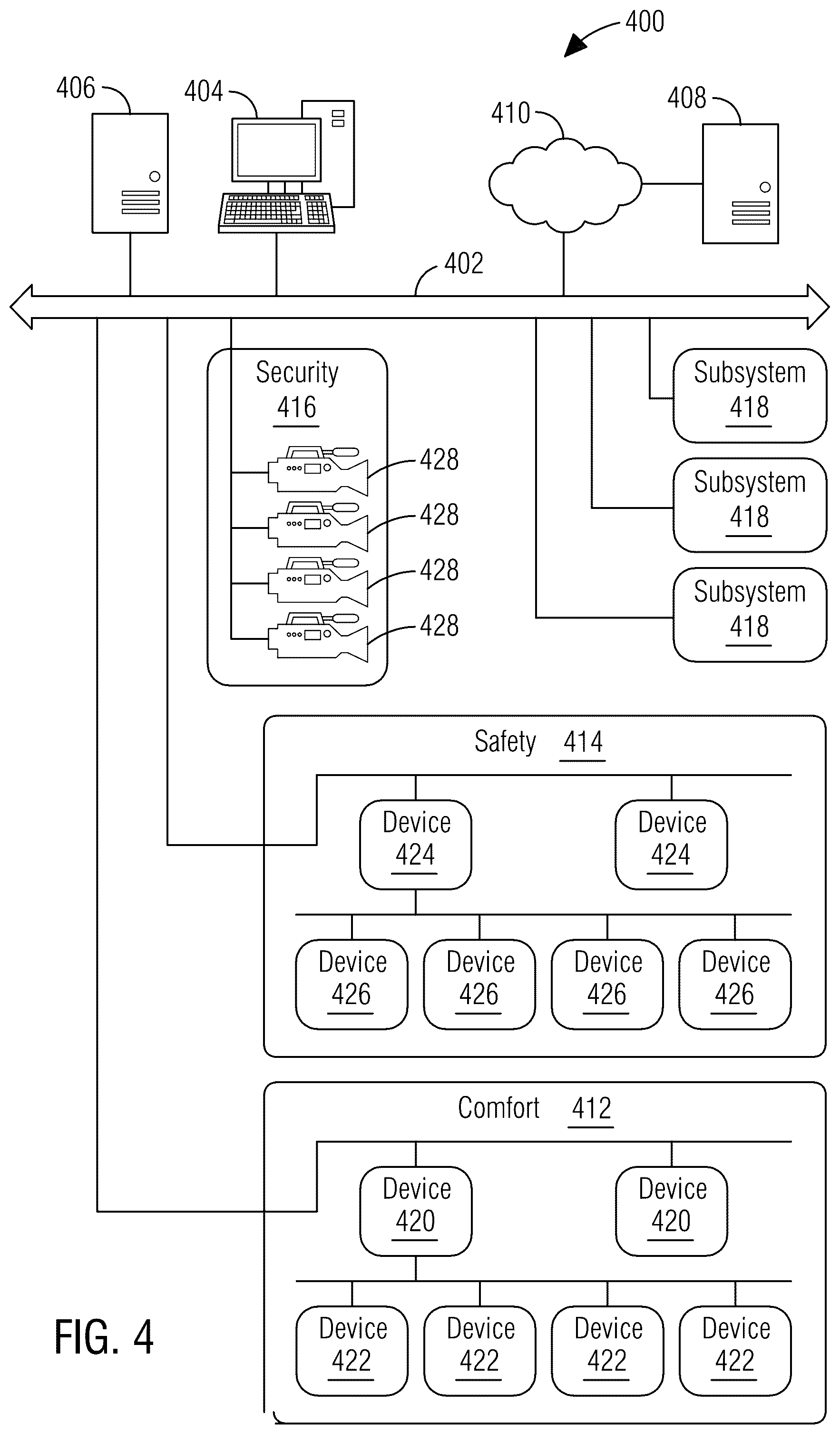 Patent US12361938 Figure 4 – Building automation system for controlling conditions of a room