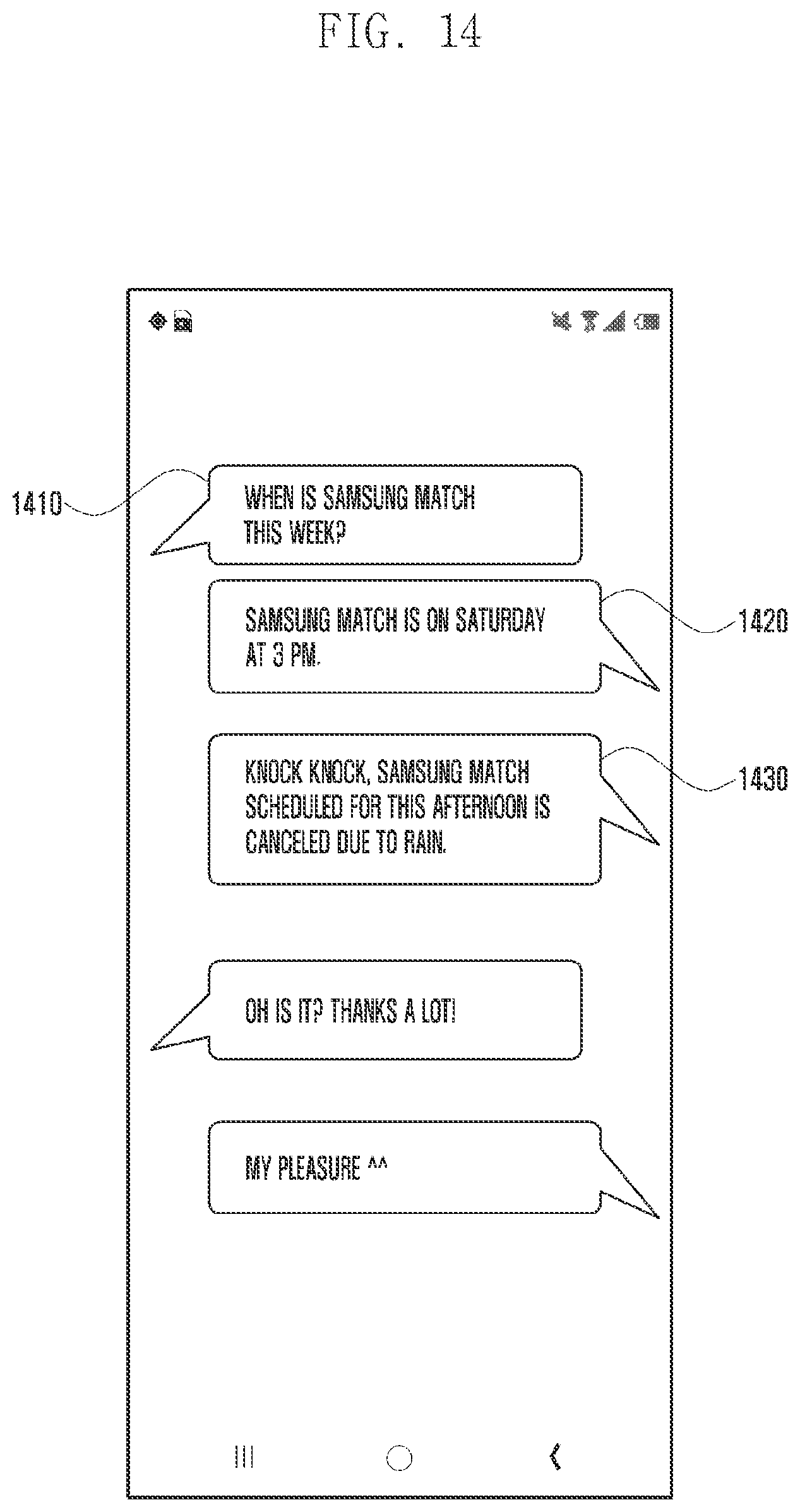 Patent US12361939 Figure 14 – Electronic device for providing update information through an artificial intelligence agent service