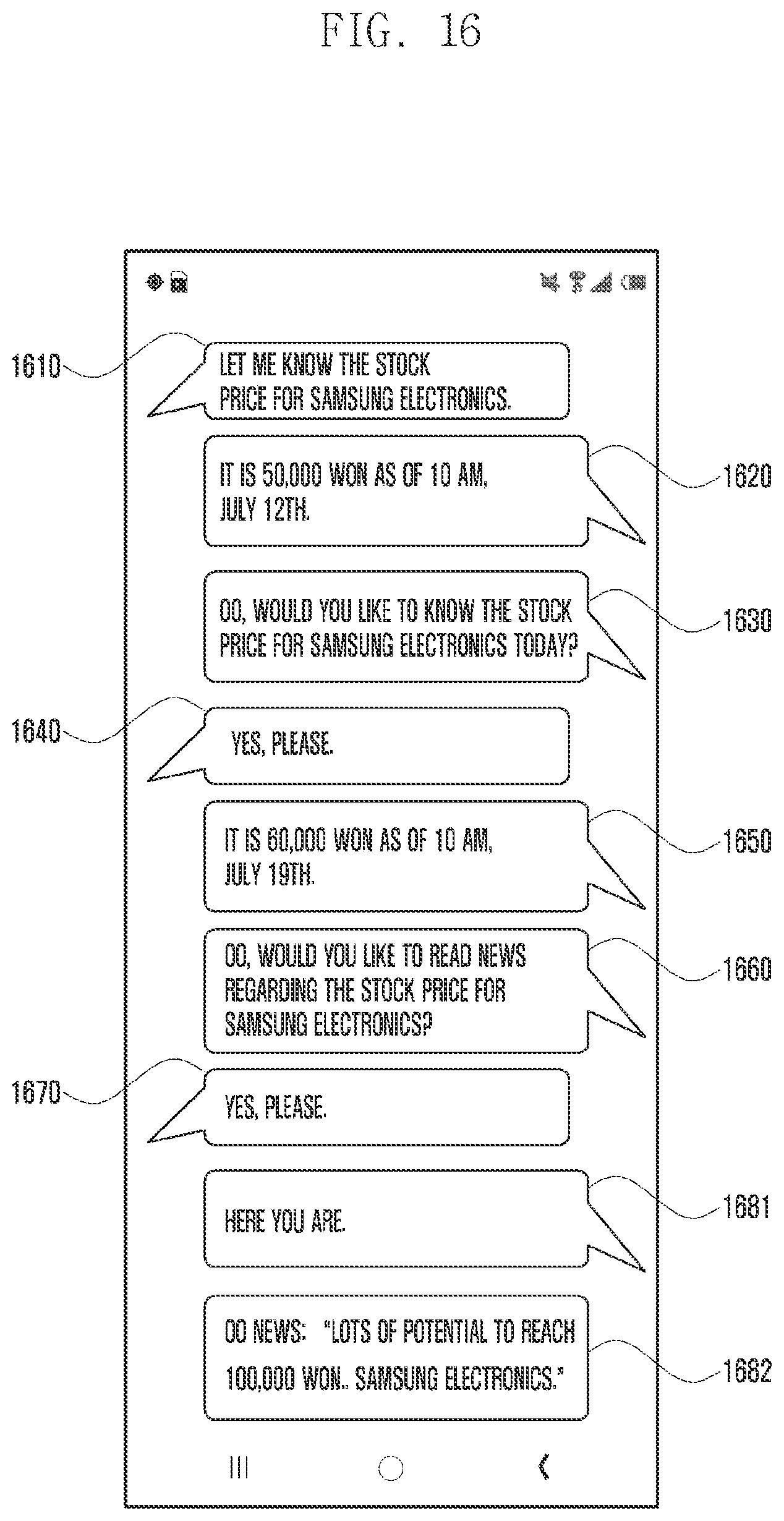 Patent US12361939 Figure 16 – Electronic device for providing update information through an artificial intelligence agent service