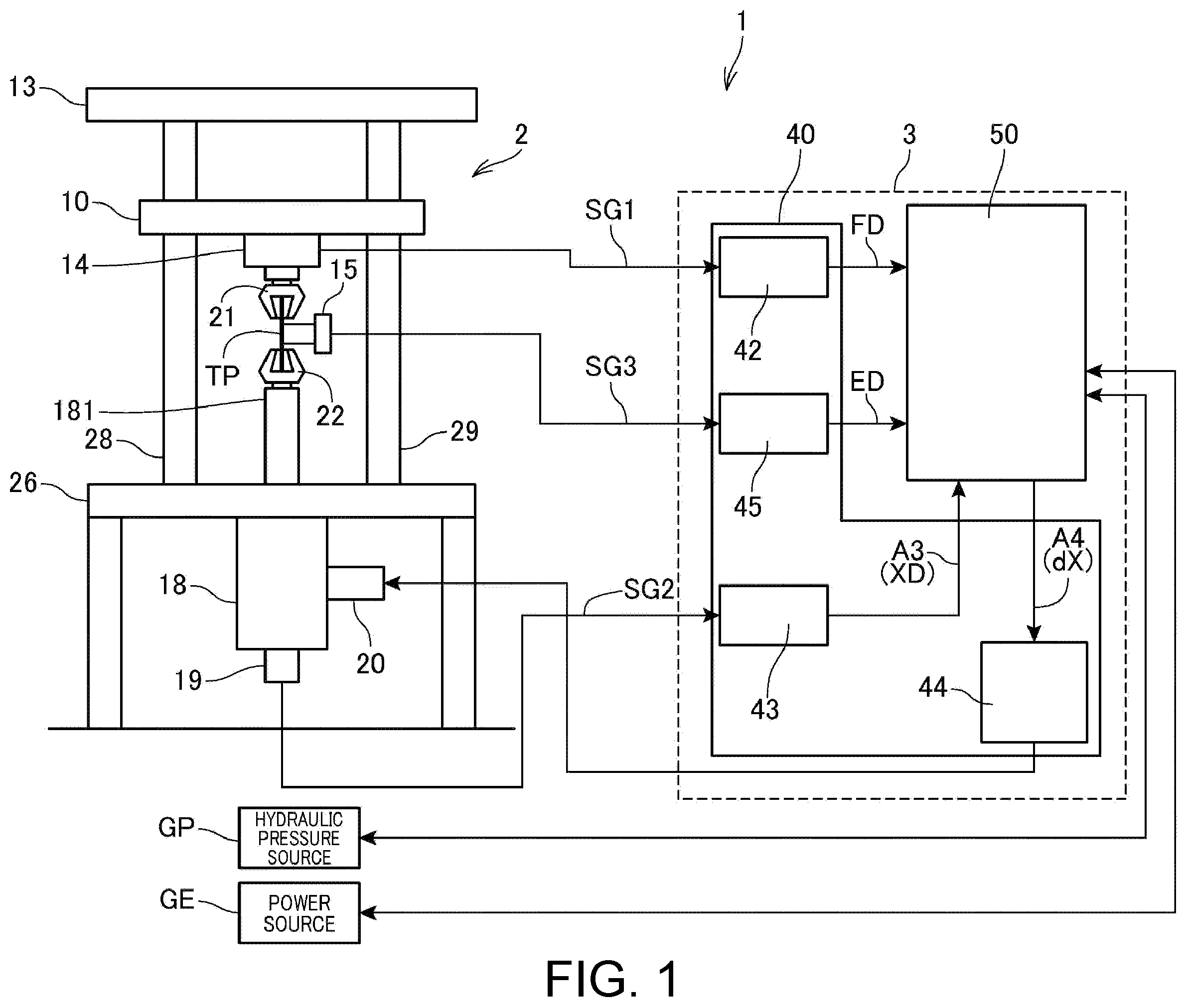 Patent US12361940 — Material testing machine and particle analyzing apparatus — Figure 1