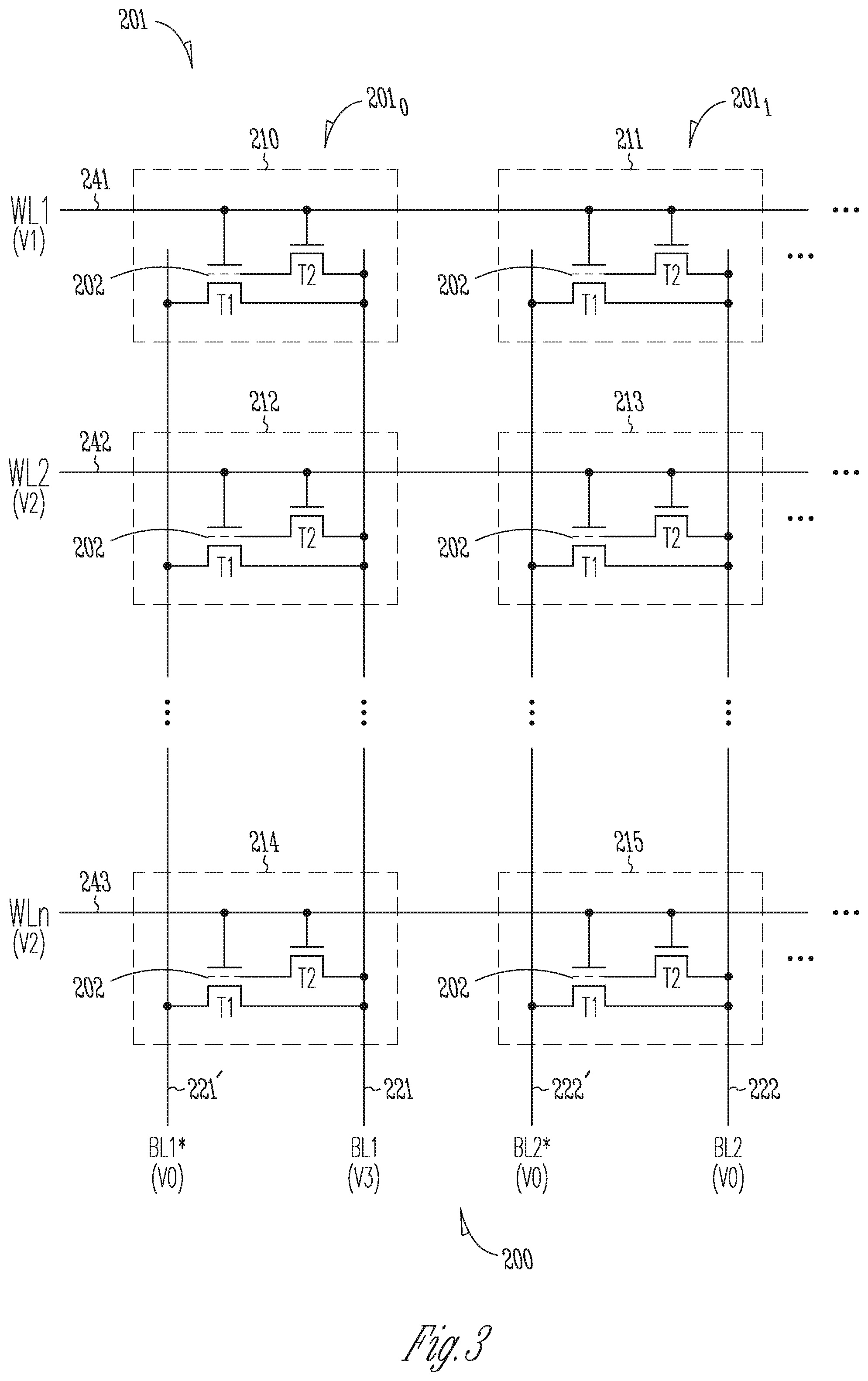Patent US12361977 Figure 3 – Memory device having shared read/write data line for 2-transistor vertical memory cell