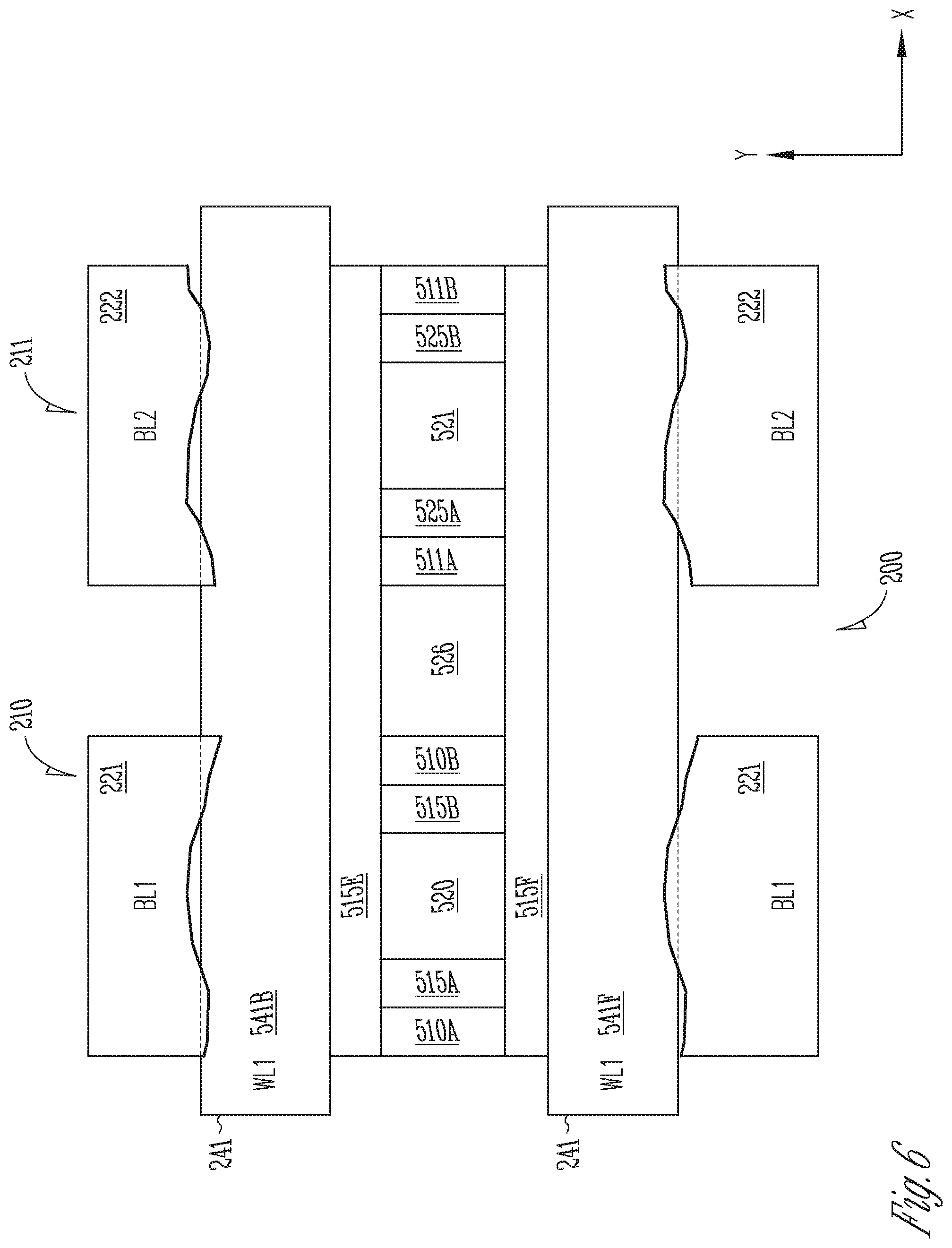 Patent US12361977 Figure 6 – Memory device having shared read/write data line for 2-transistor vertical memory cell