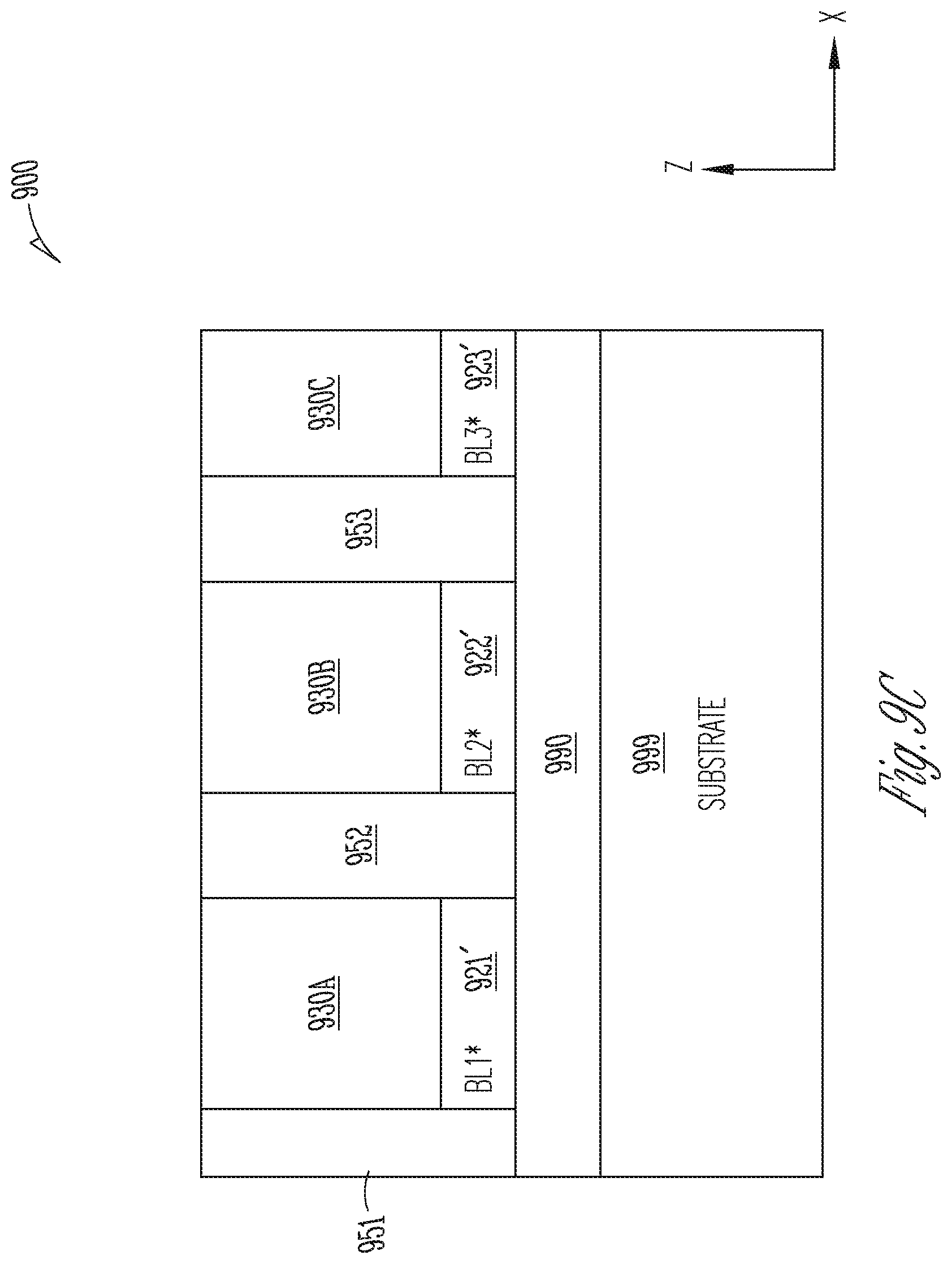 Patent US12361977 Figure 11 – Memory device having shared read/write data line for 2-transistor vertical memory cell