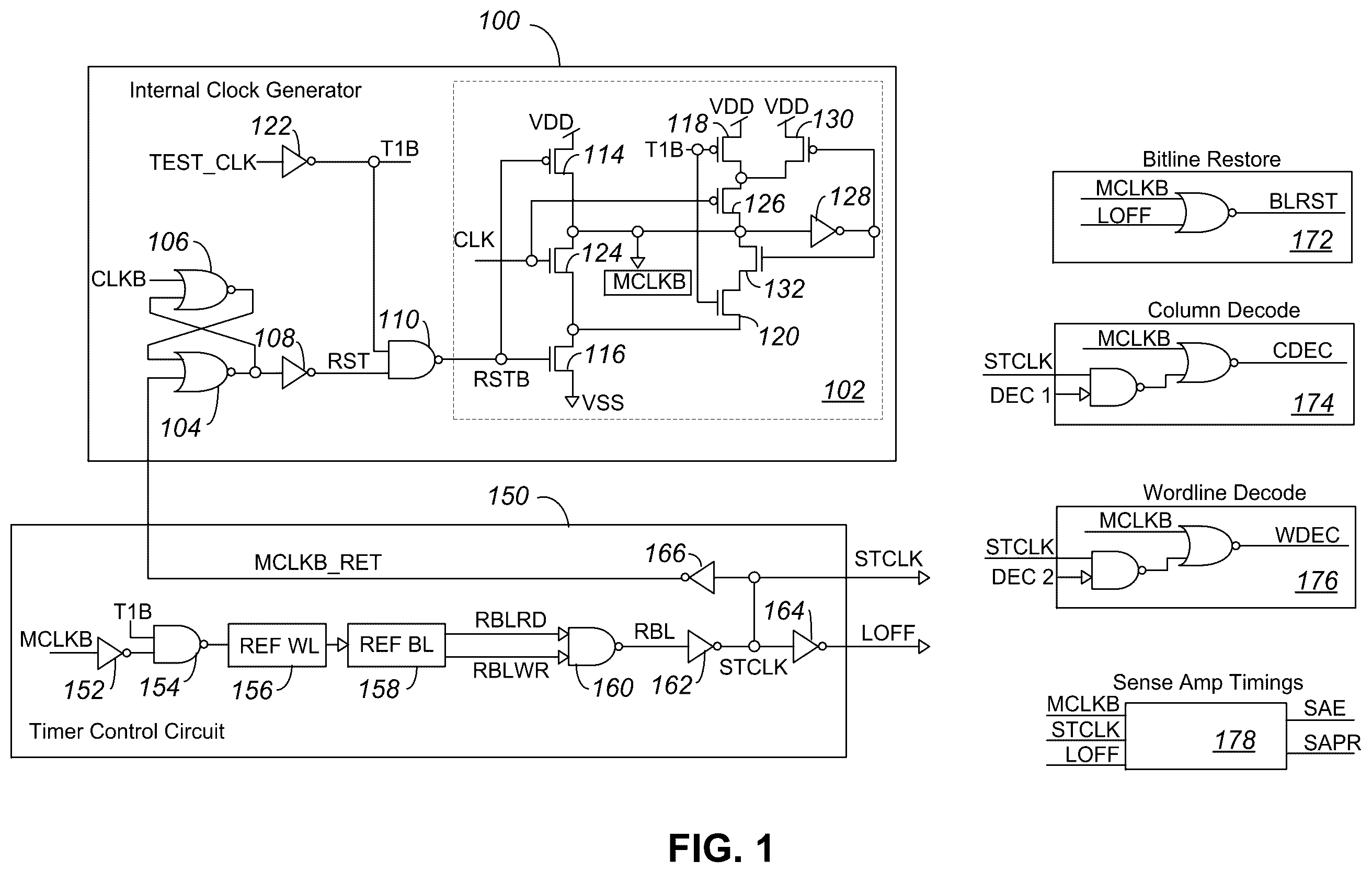 Patent US12361990 — Memory with external clock synchronized operation — Figure 1