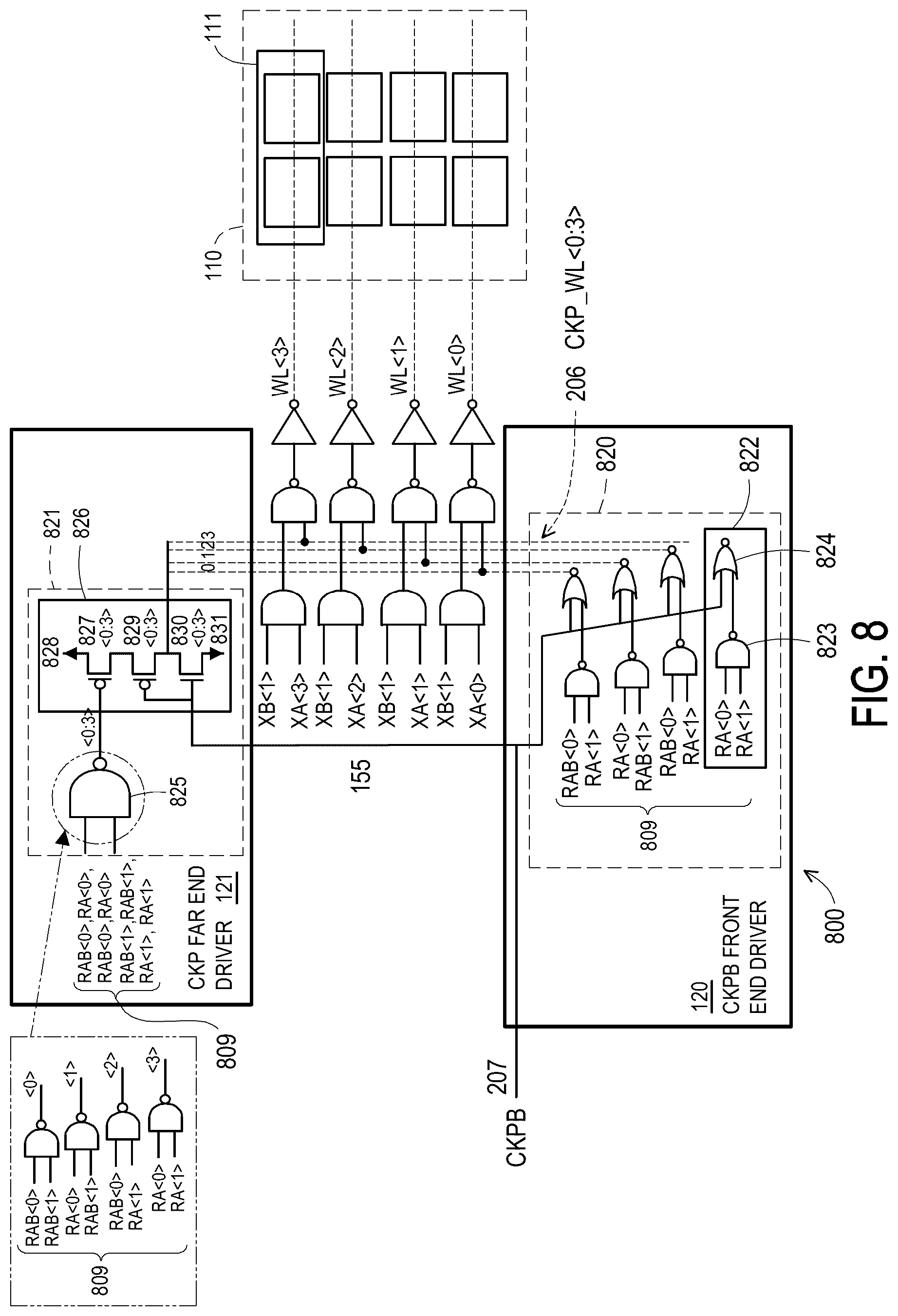 Patent US12361991 Figure 8 – Far end driver for memory clock