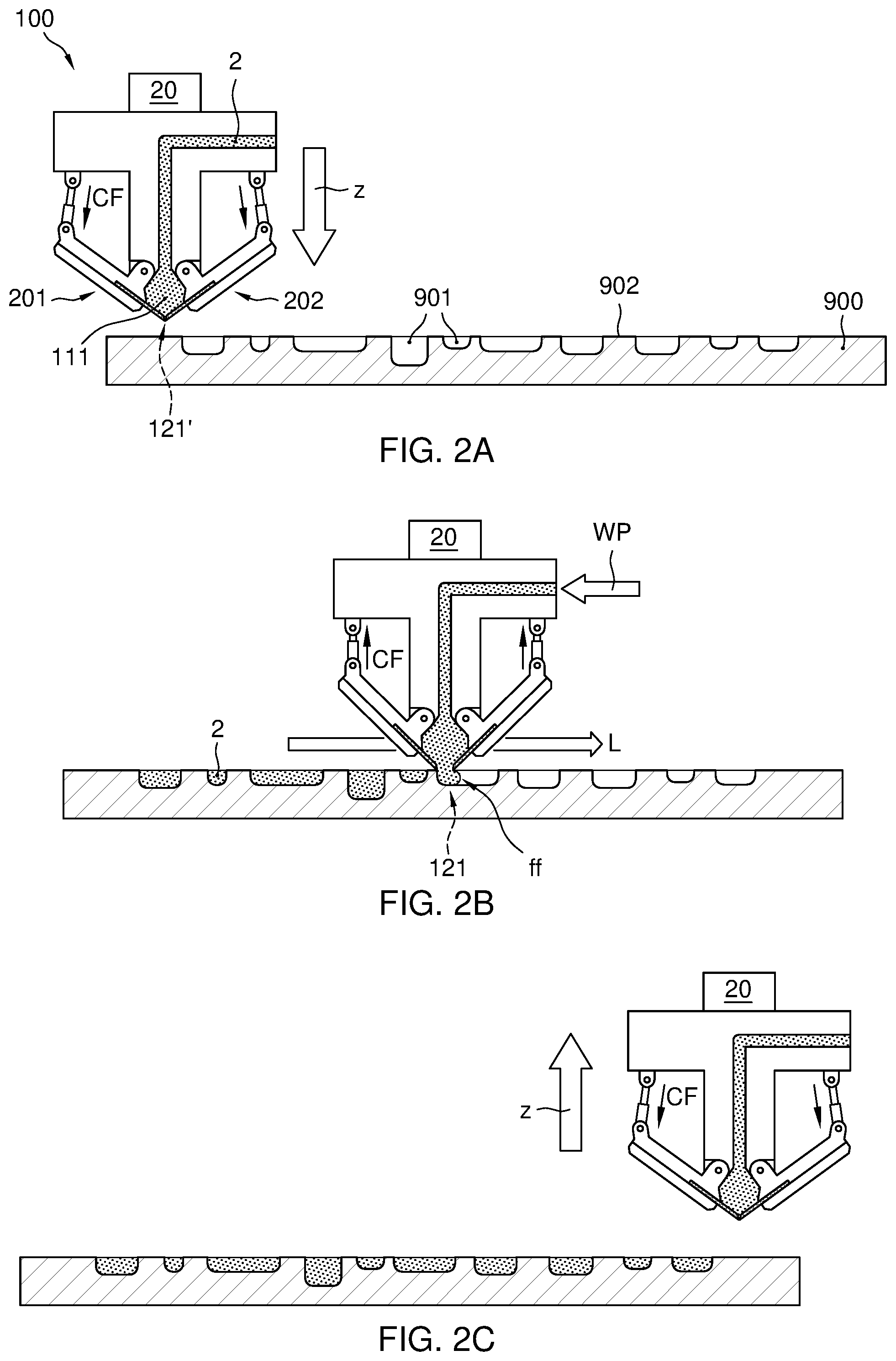 Patent US12365004 Figure 2 – Device and method of filling grooves