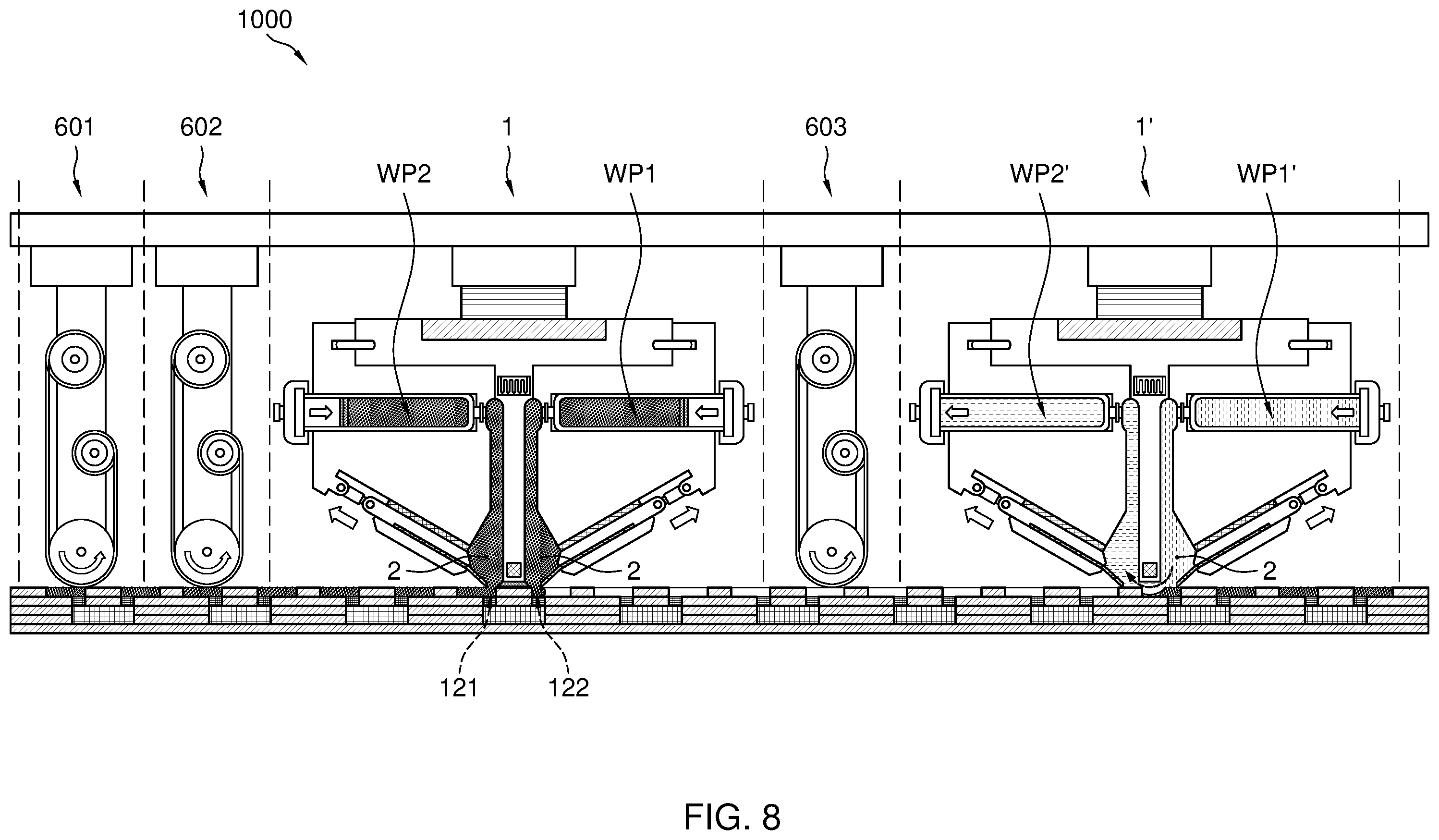 Patent US12365004 Figure 8 – Device and method of filling grooves