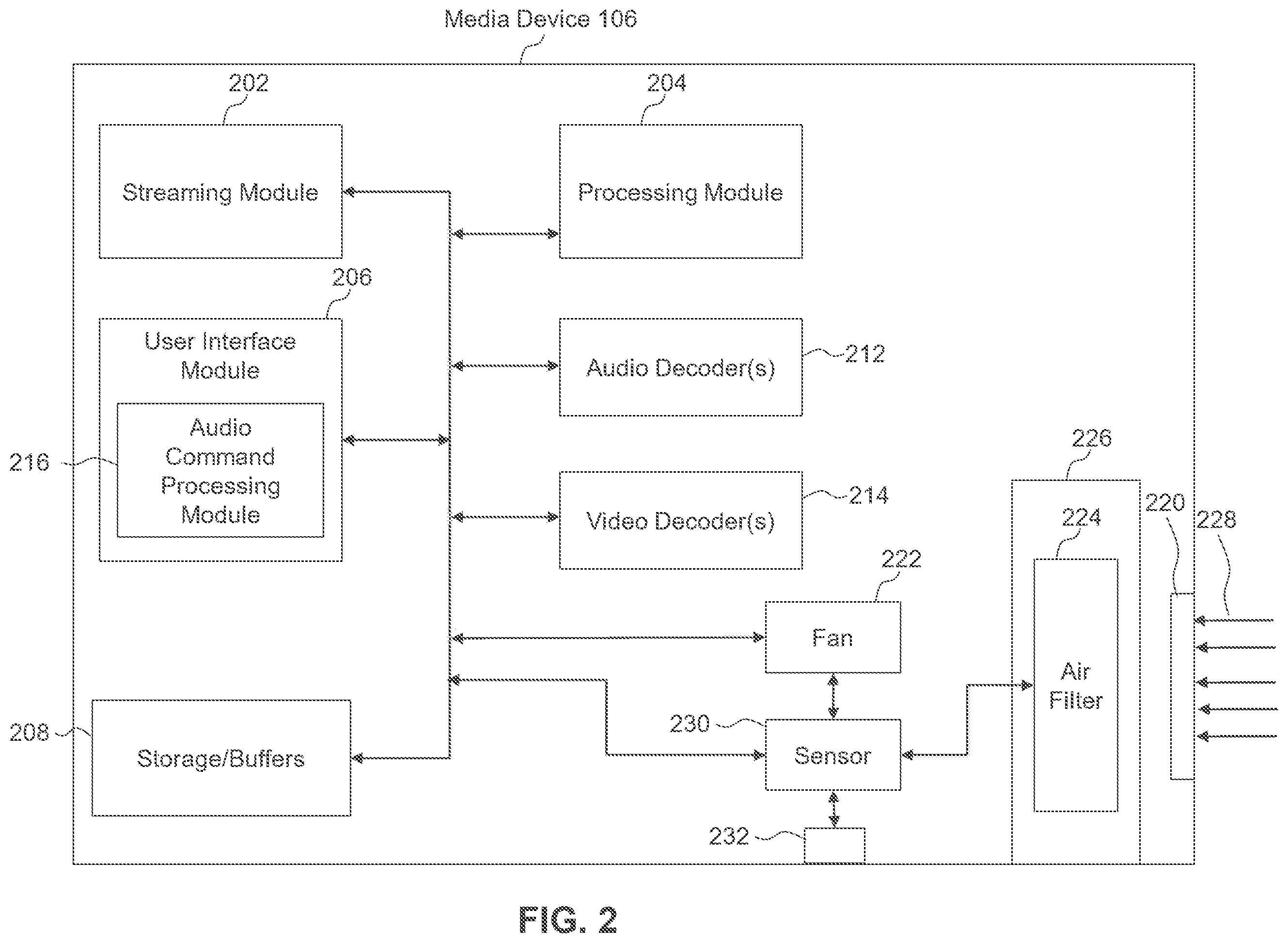 Patent US12365009 Figure 2 – Air filter and wiper blades for reducing particle inside electronic devices