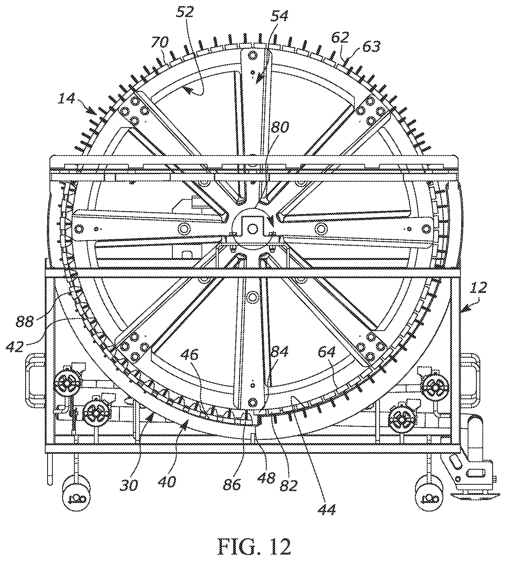 Patent US12365011 Figure 6 – Slat cleaning apparatus