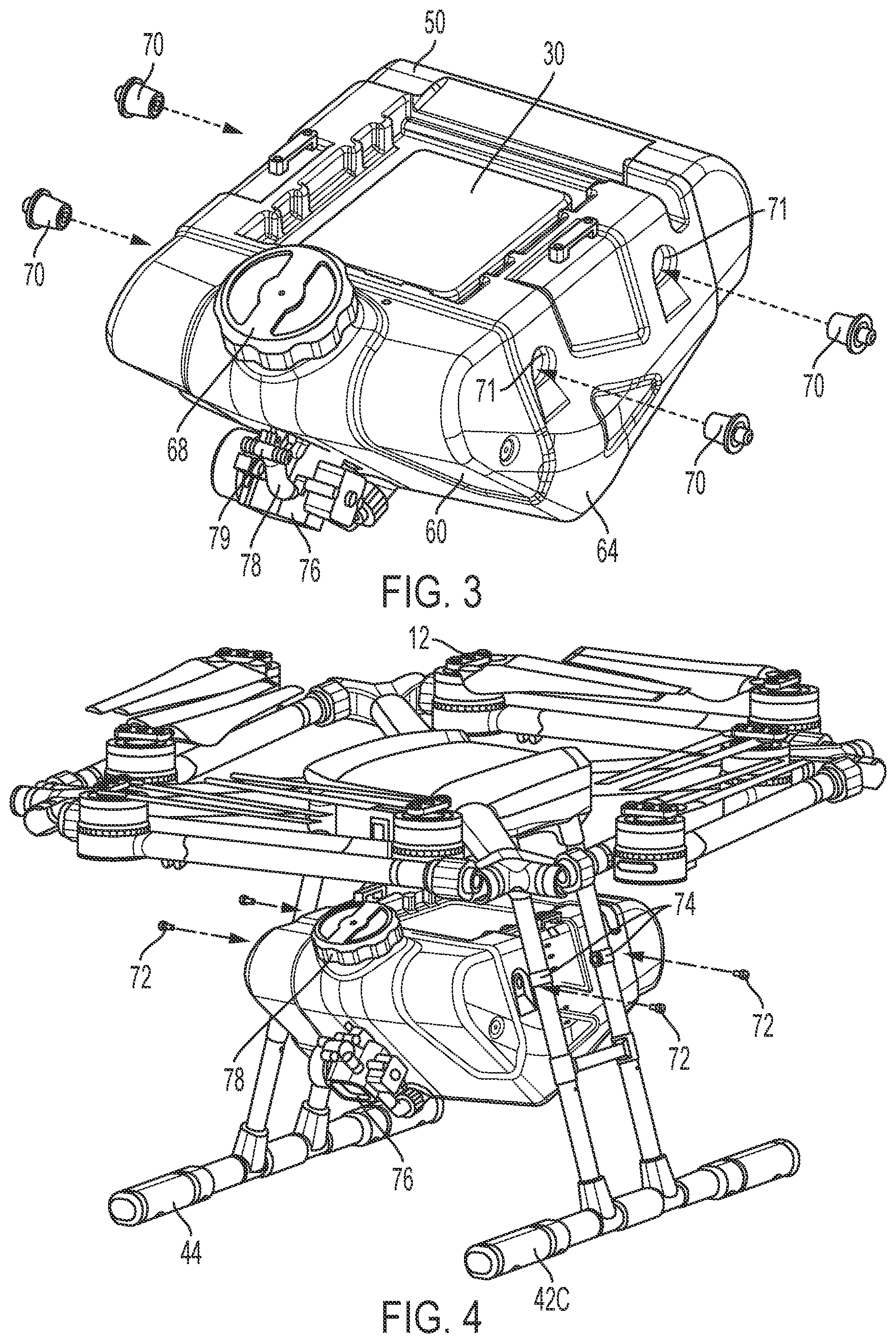 Patent US12365013 Figure 3 – Electrostatic quadcopter sanitation device and delivery system