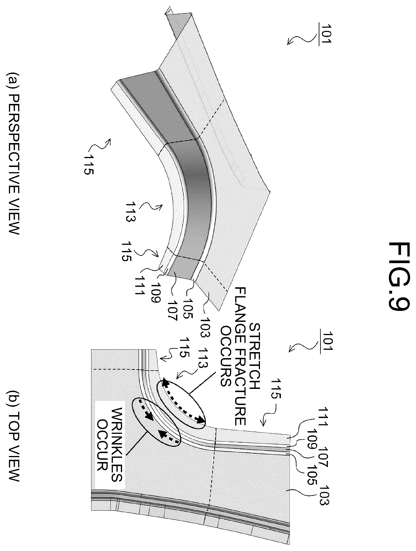 Patent US12365019 Figure 9 – Press forming method and press formed product