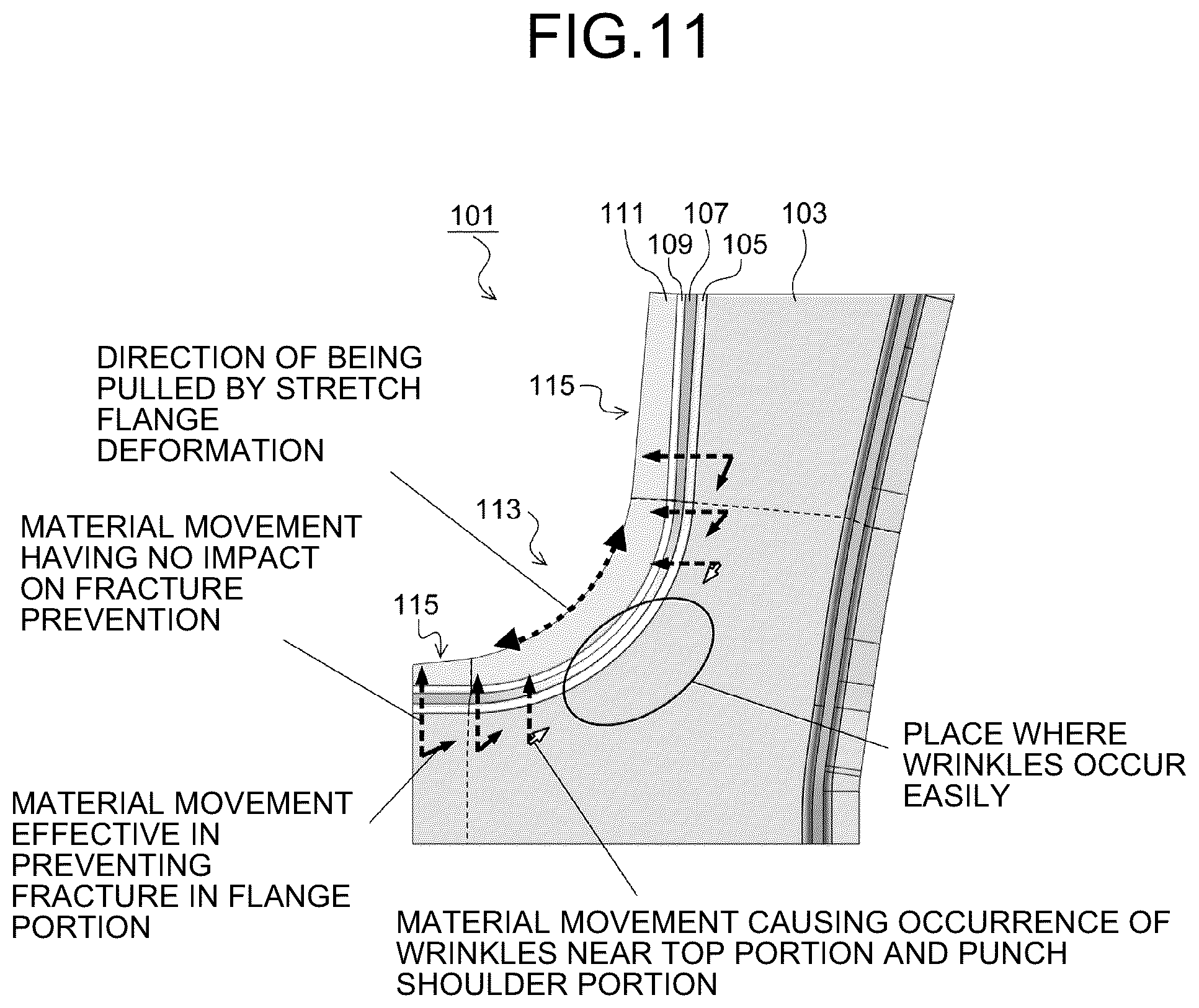 Patent US12365019 Figure 11 – Press forming method and press formed product