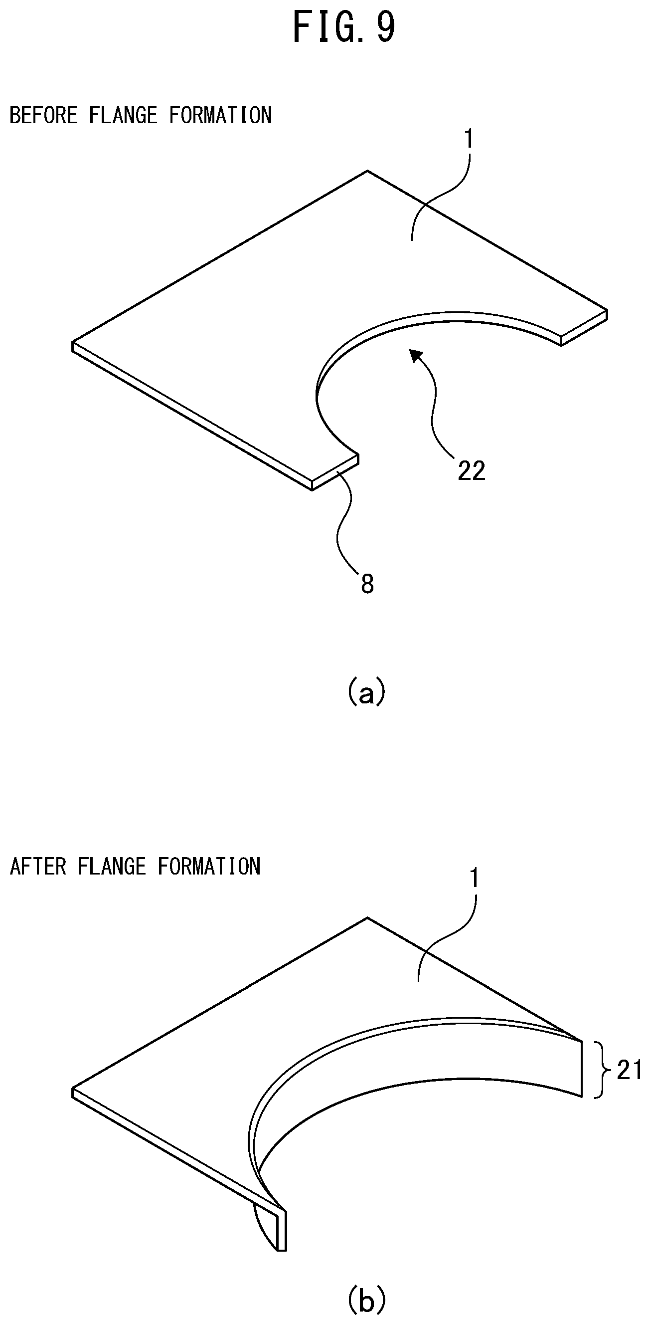 Patent US12365020 Figure 9 – Method for producing blank, method for producing press-formed part, method for judging shape, program for judging shape, apparatus for producing blank, and blank
