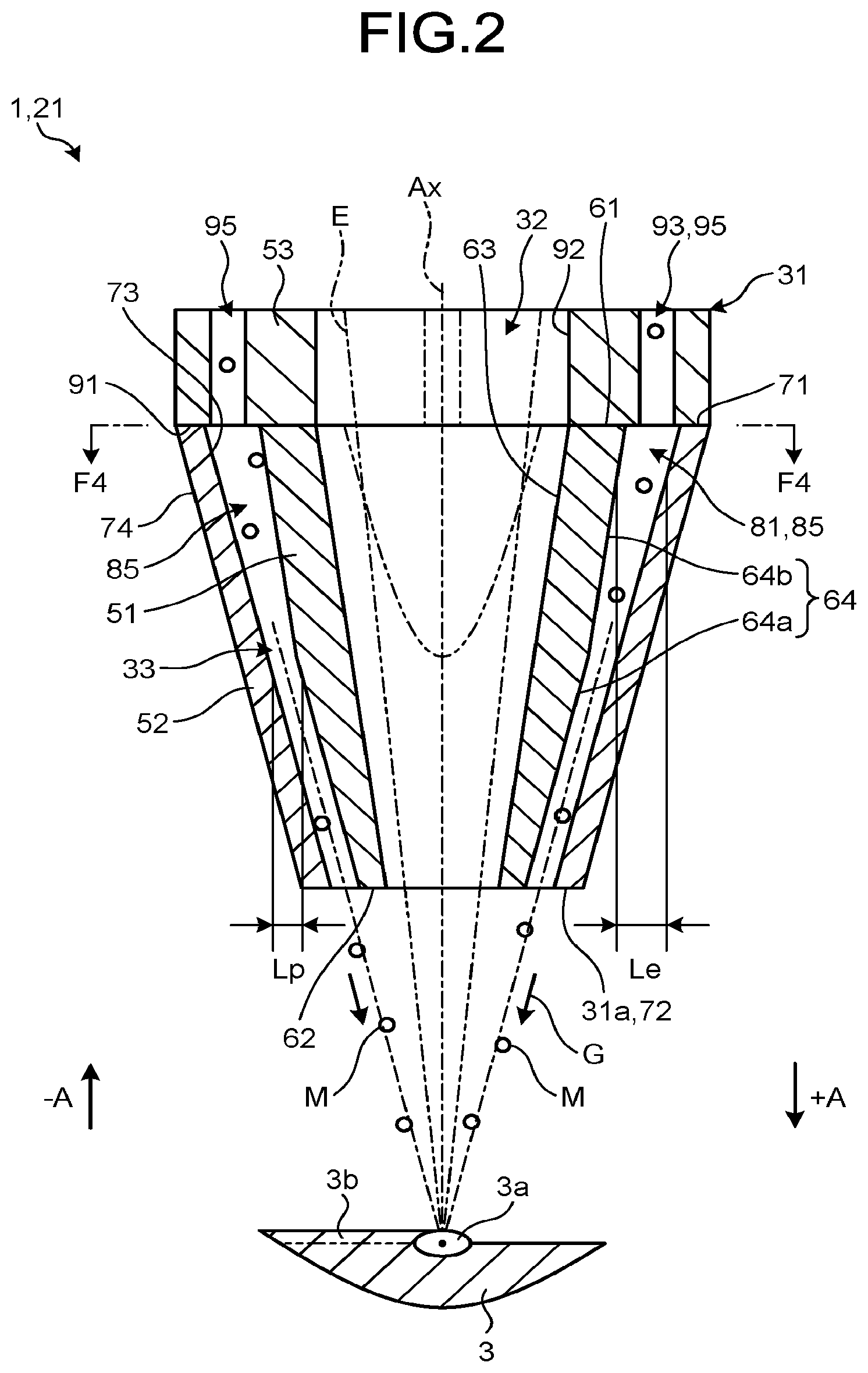 Patent US12365033 Figure 2 – Nozzle and additive manufacturing apparatus