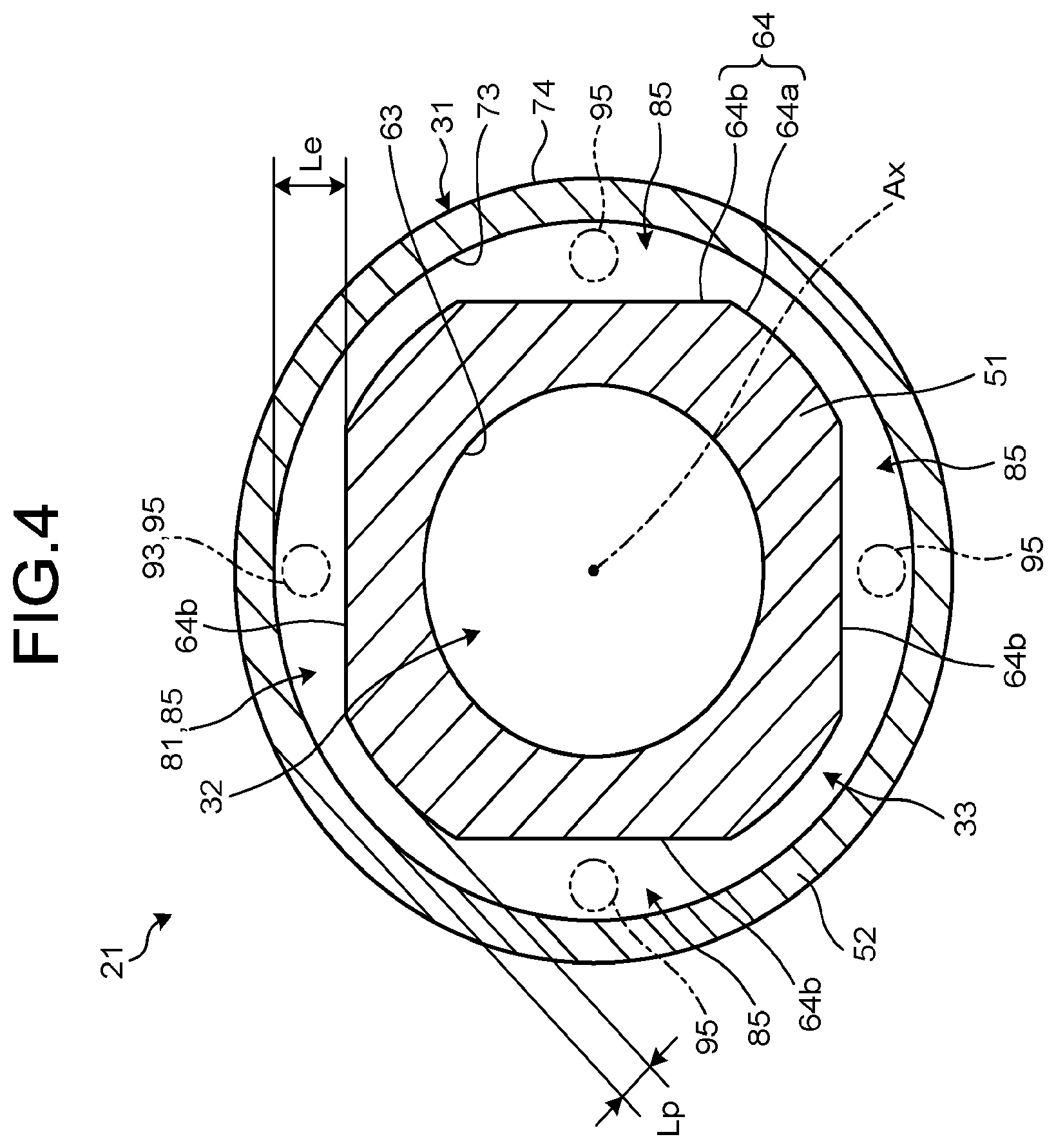 Patent US12365033 Figure 4 – Nozzle and additive manufacturing apparatus