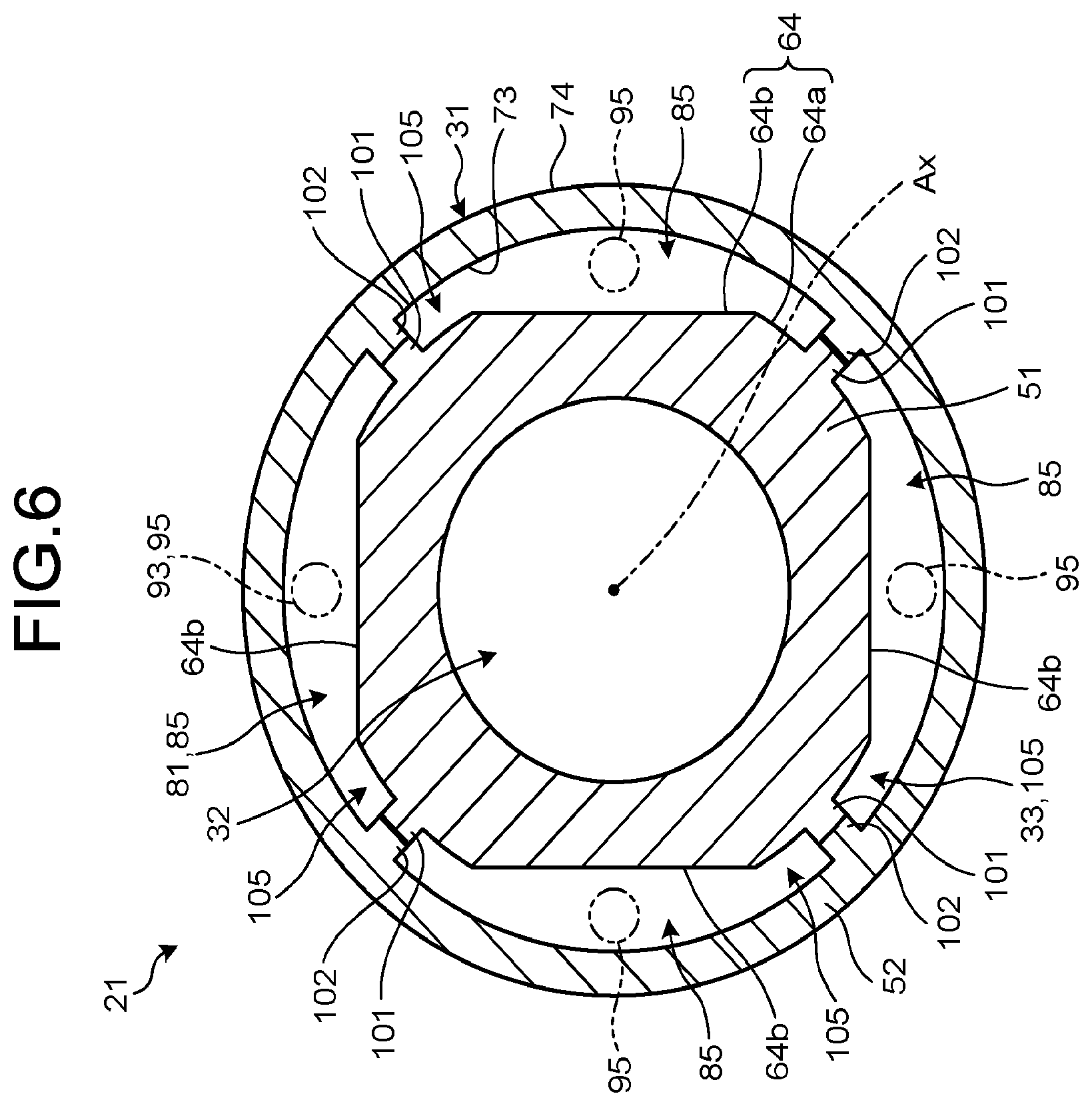 Patent US12365033 Figure 6 – Nozzle and additive manufacturing apparatus