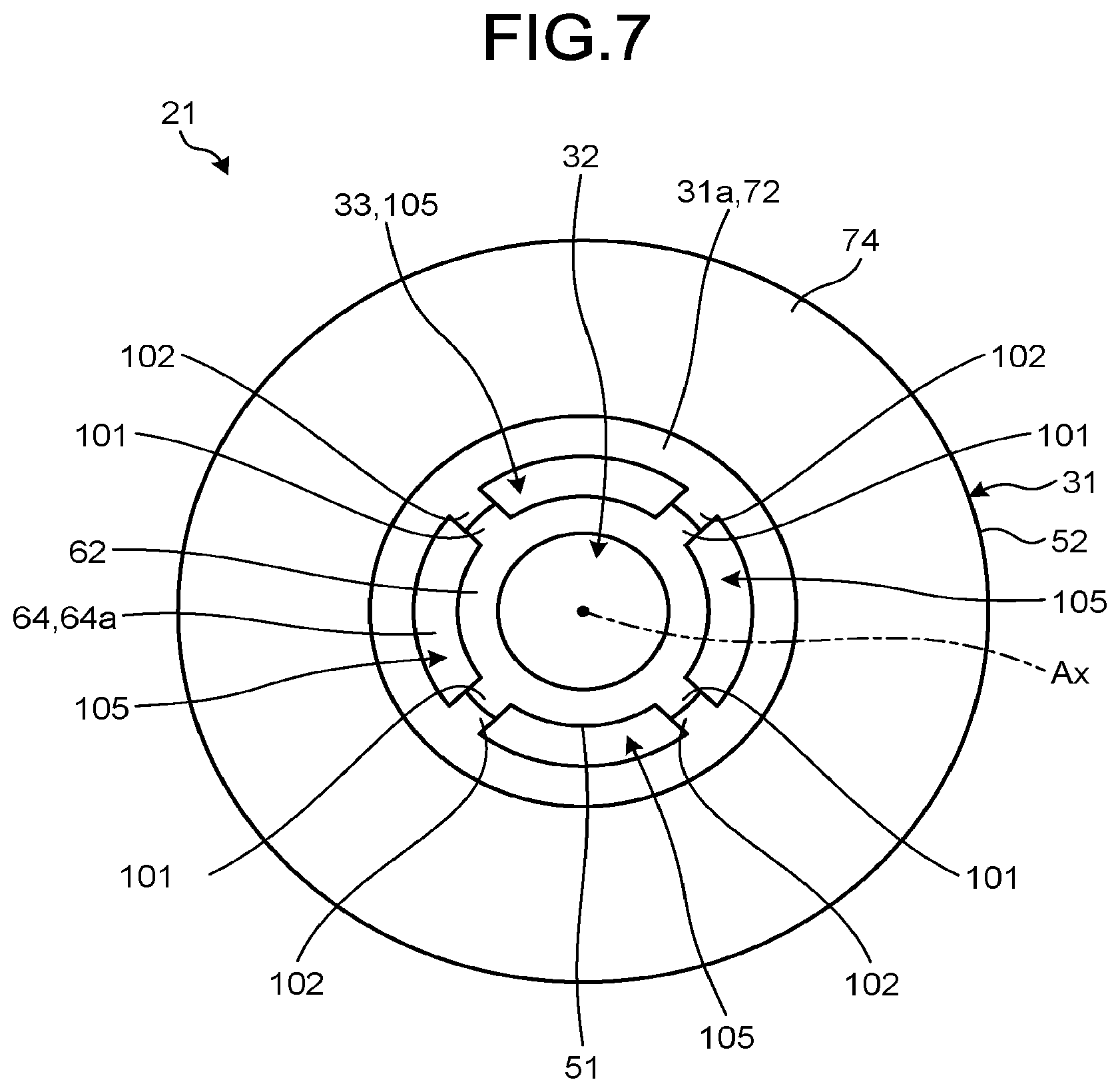 Patent US12365033 Figure 7 – Nozzle and additive manufacturing apparatus