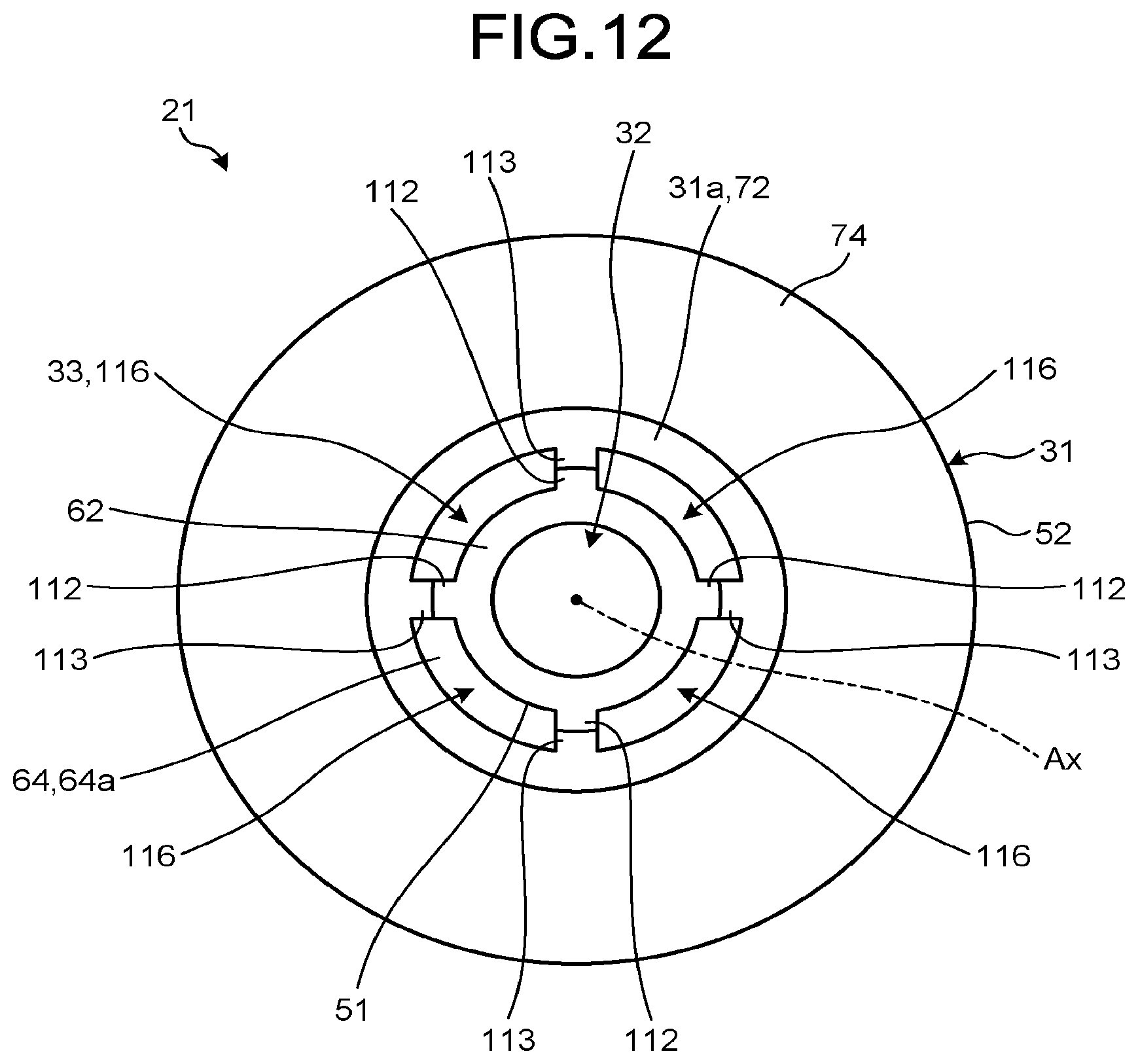 Patent US12365033 Figure 12 – Nozzle and additive manufacturing apparatus