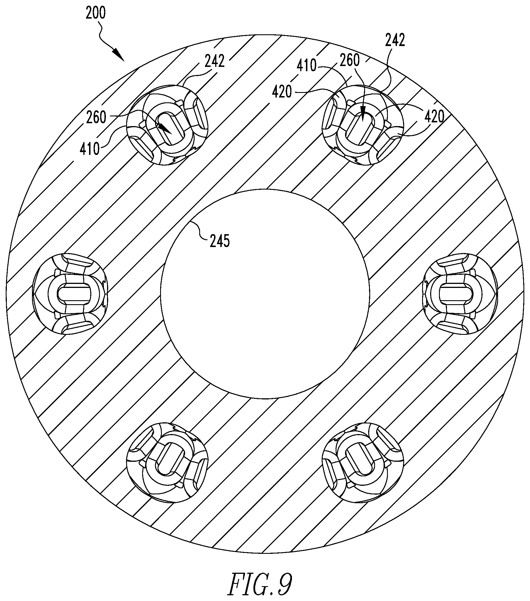 Patent US12365035 Figure 13 – Tool holders with fluid directing passages