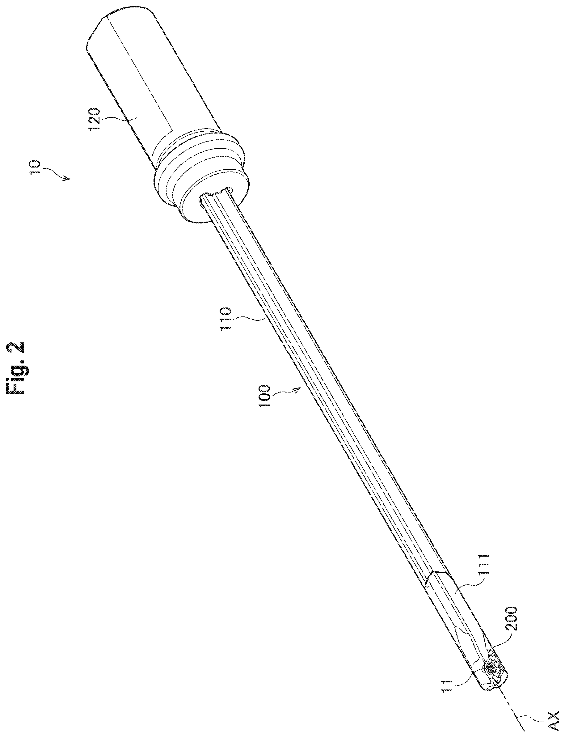 Patent US12365037 Figure 2 – Guide pad and gun drill having guide pad