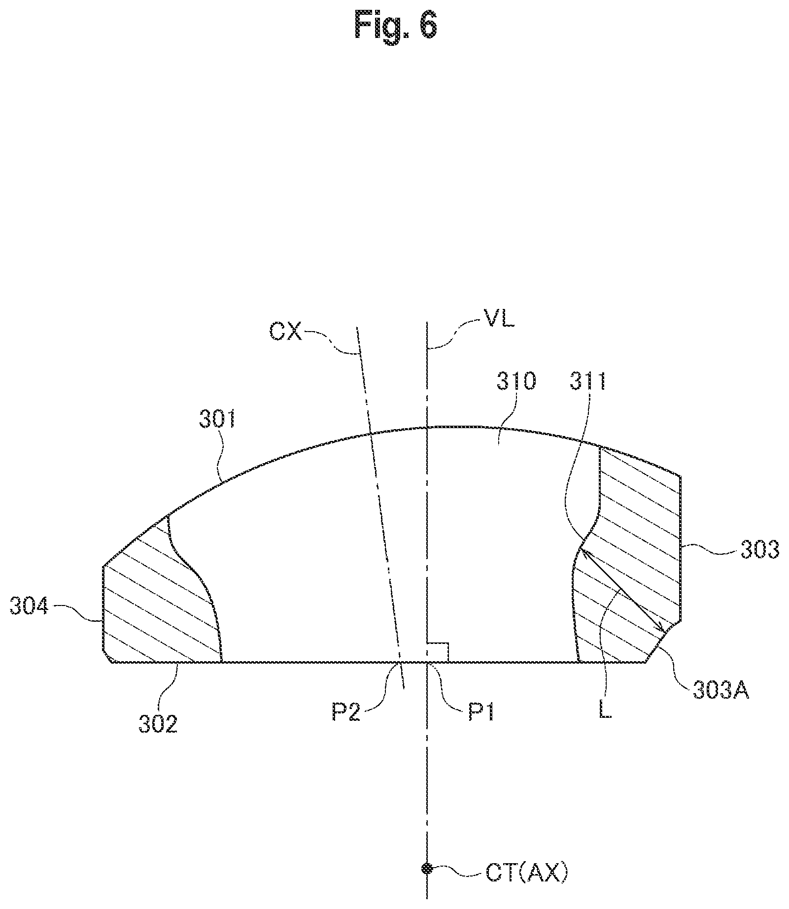 Patent US12365037 Figure 6 – Guide pad and gun drill having guide pad