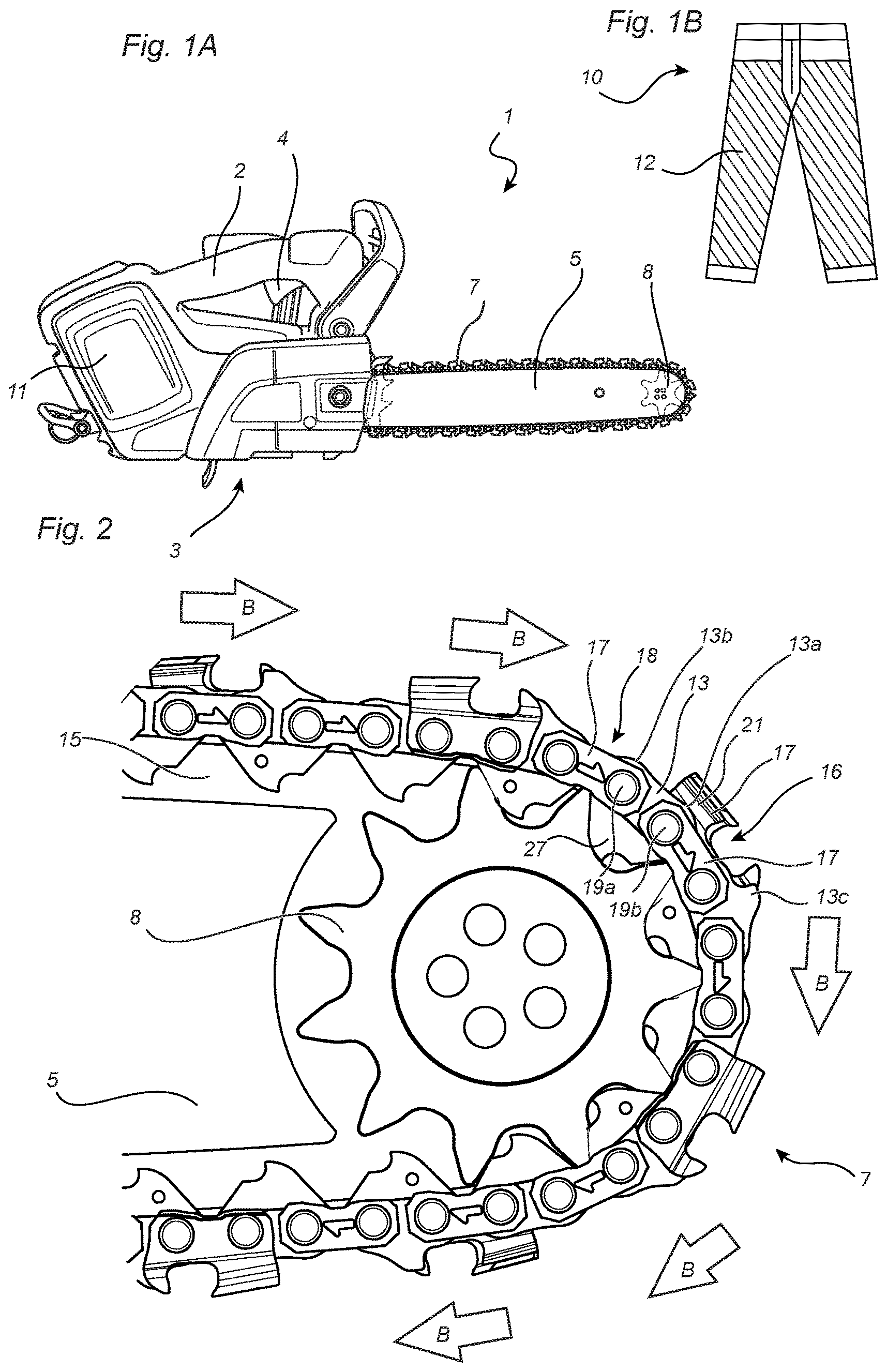 Patent US12365040 Figure 1 – Chainsaw cutting link, a saw chain comprising such a cutting link, a method for manufacturing of a cutting link, and a method of grinding a cutting link