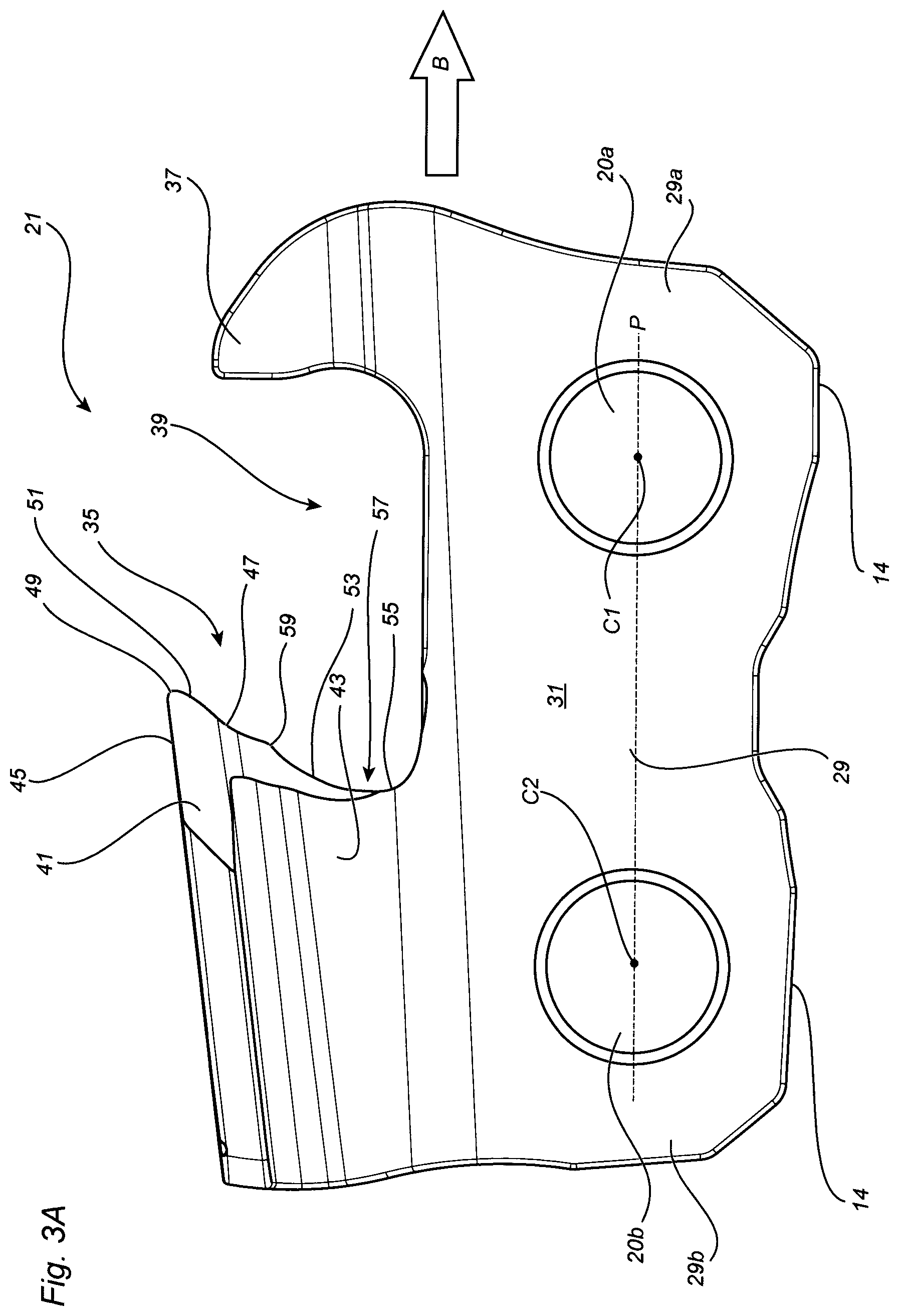 Patent US12365040 Figure 2 – Chainsaw cutting link, a saw chain comprising such a cutting link, a method for manufacturing of a cutting link, and a method of grinding a cutting link