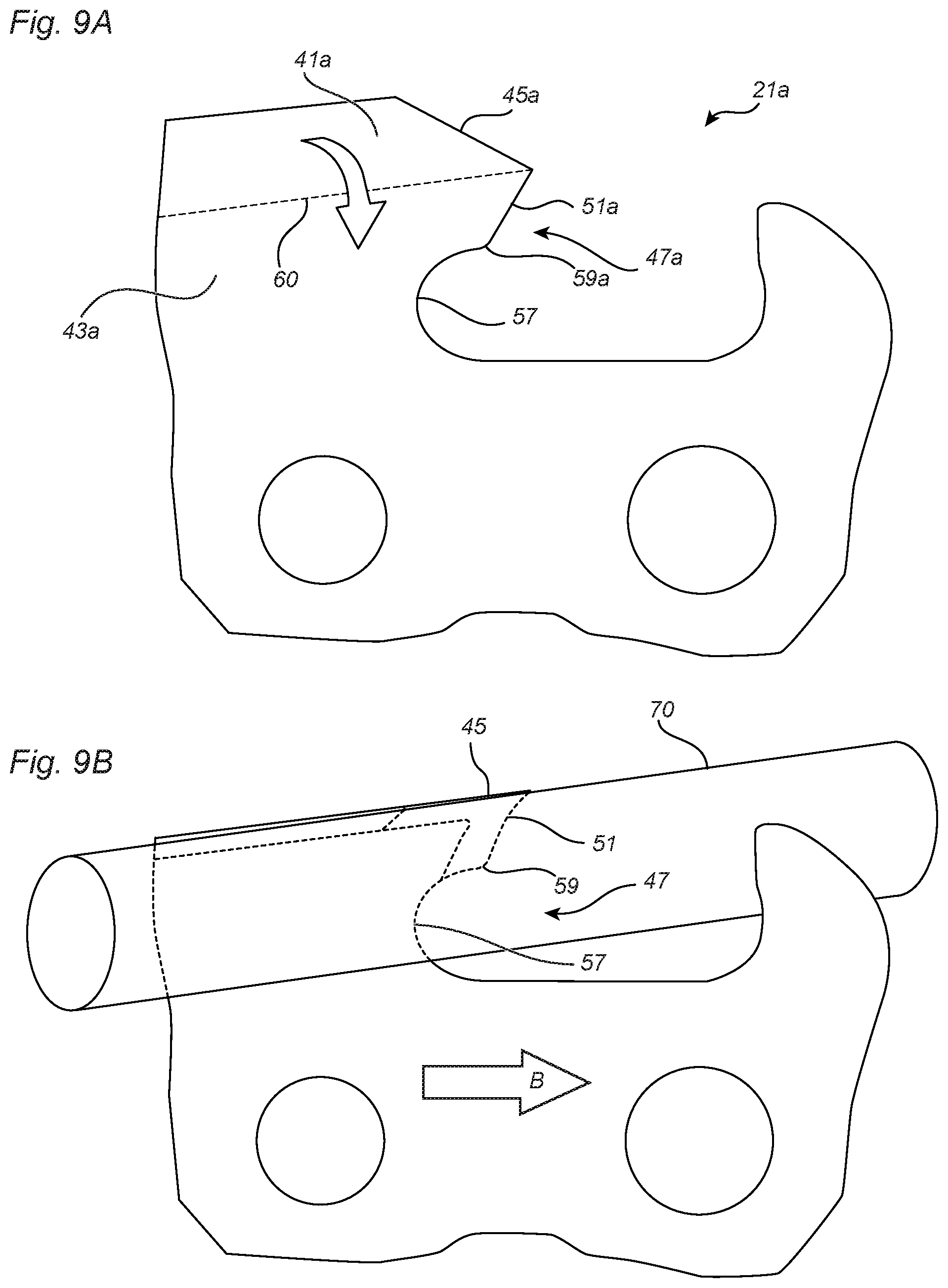 Patent US12365040 Figure 6 – Chainsaw cutting link, a saw chain comprising such a cutting link, a method for manufacturing of a cutting link, and a method of grinding a cutting link