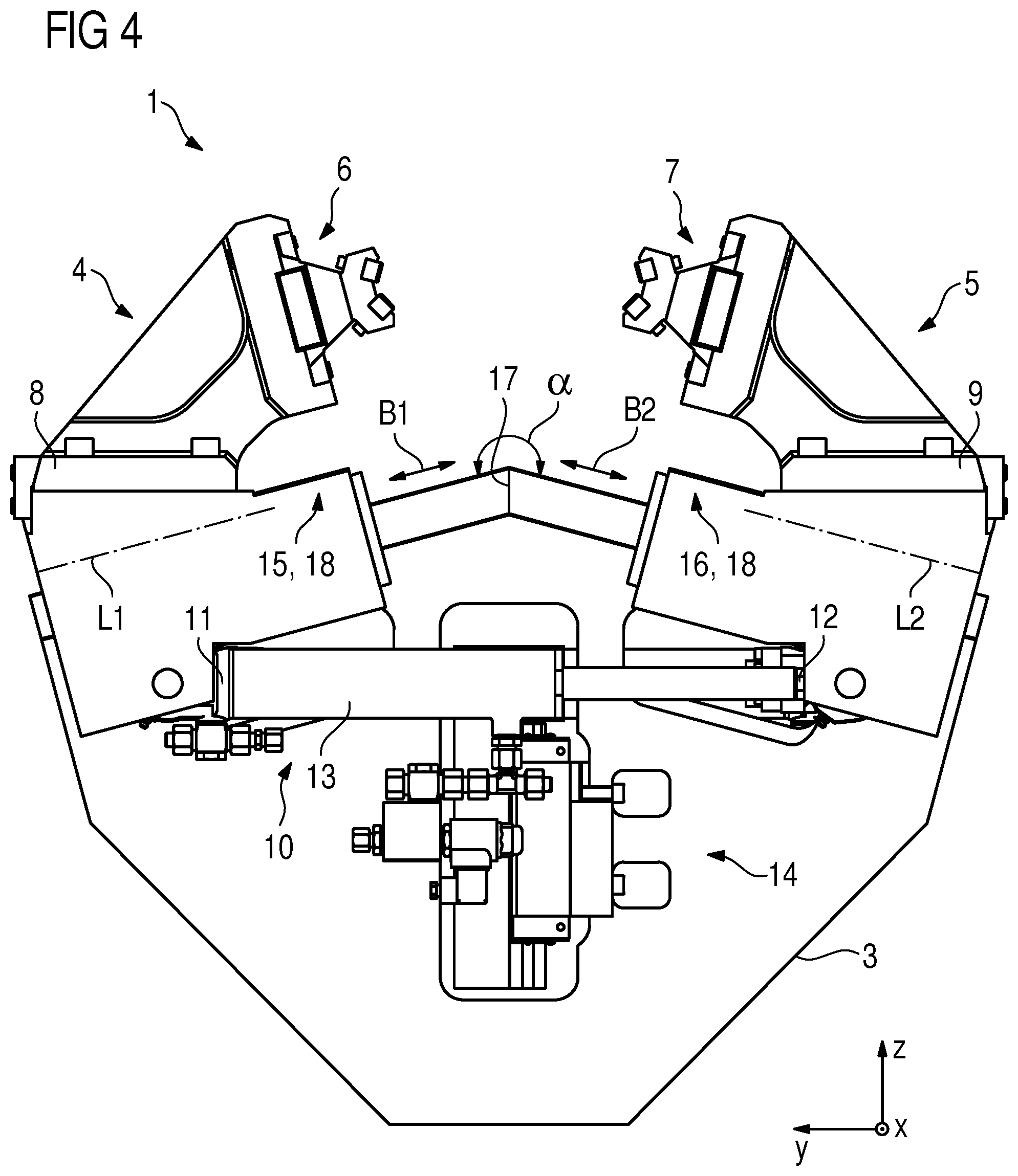 Patent US12365058 Figure 4 – Steady rest for supporting a workpiece being machined