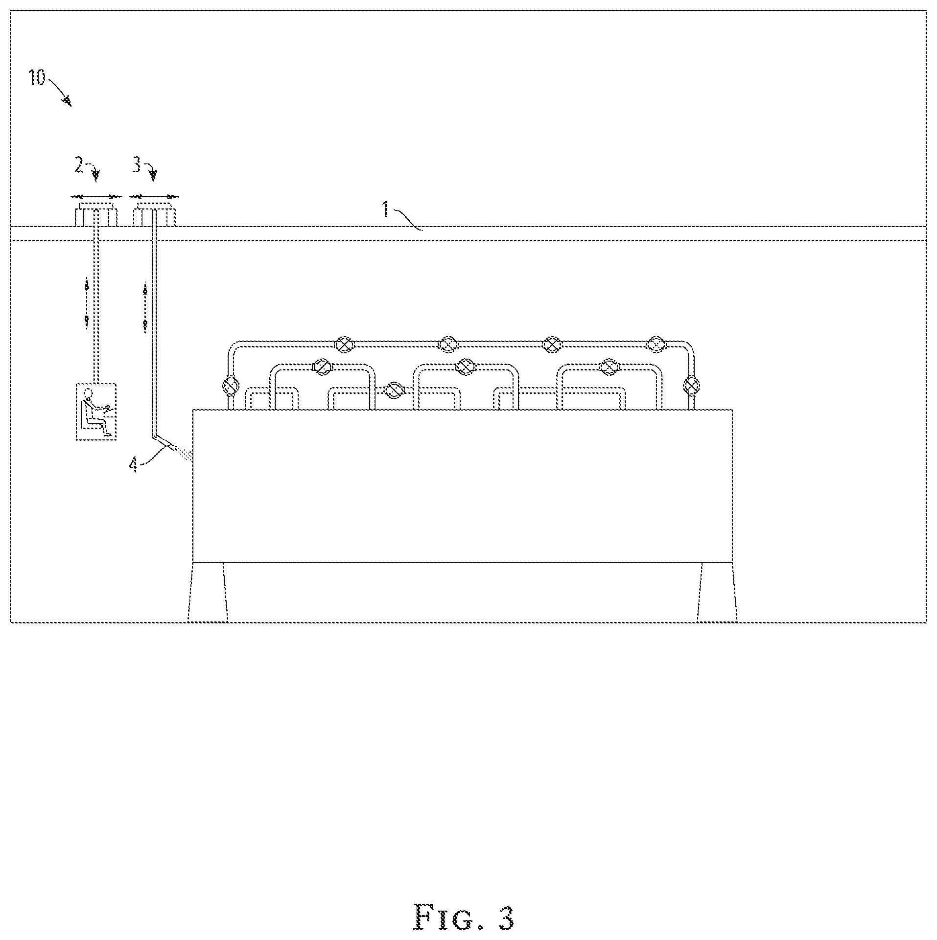 Patent US12365061 Figure 2 – System for blast-cleaning a barge deck, sides, and fittings