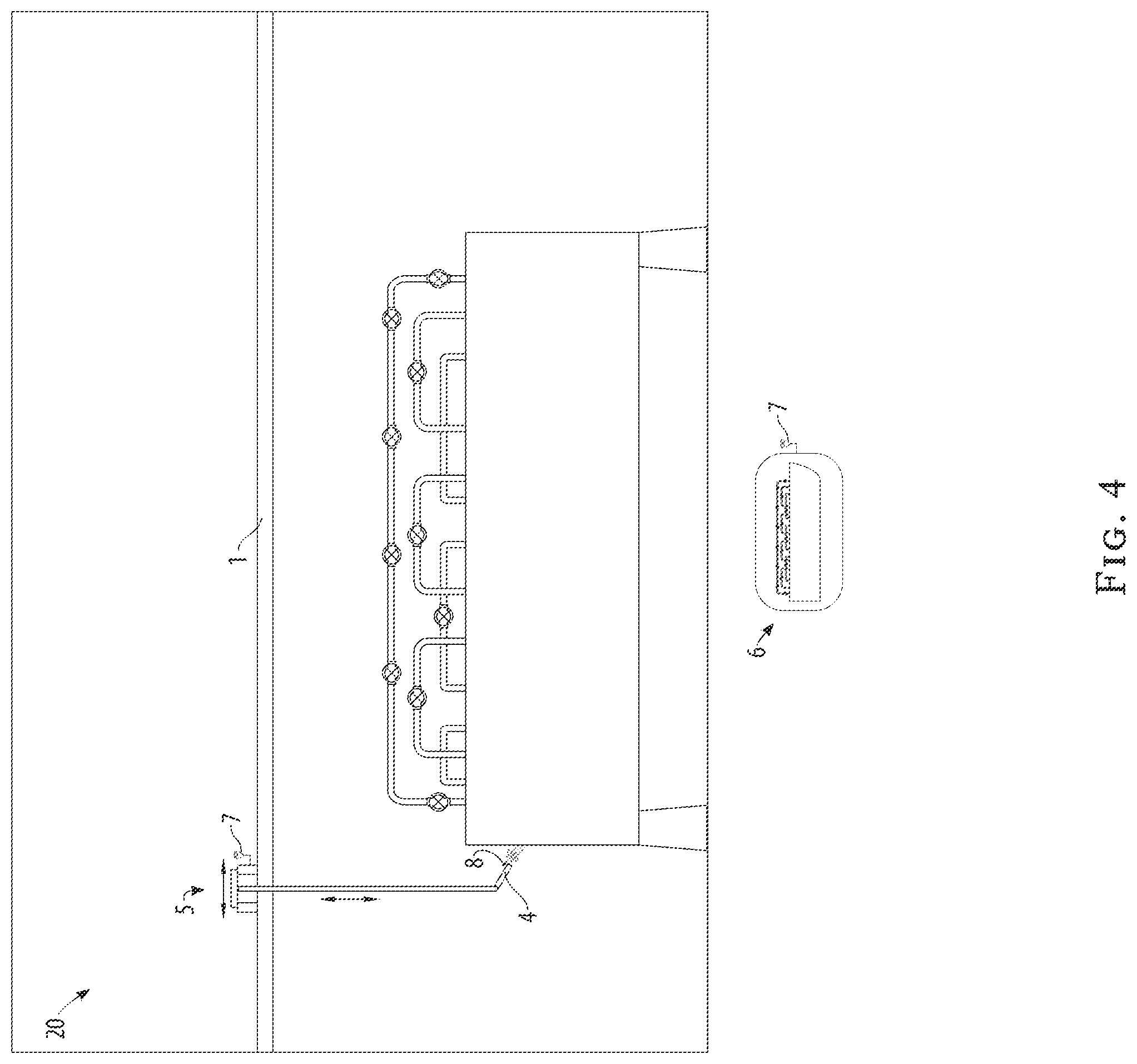 Patent US12365061 Figure 3 – System for blast-cleaning a barge deck, sides, and fittings