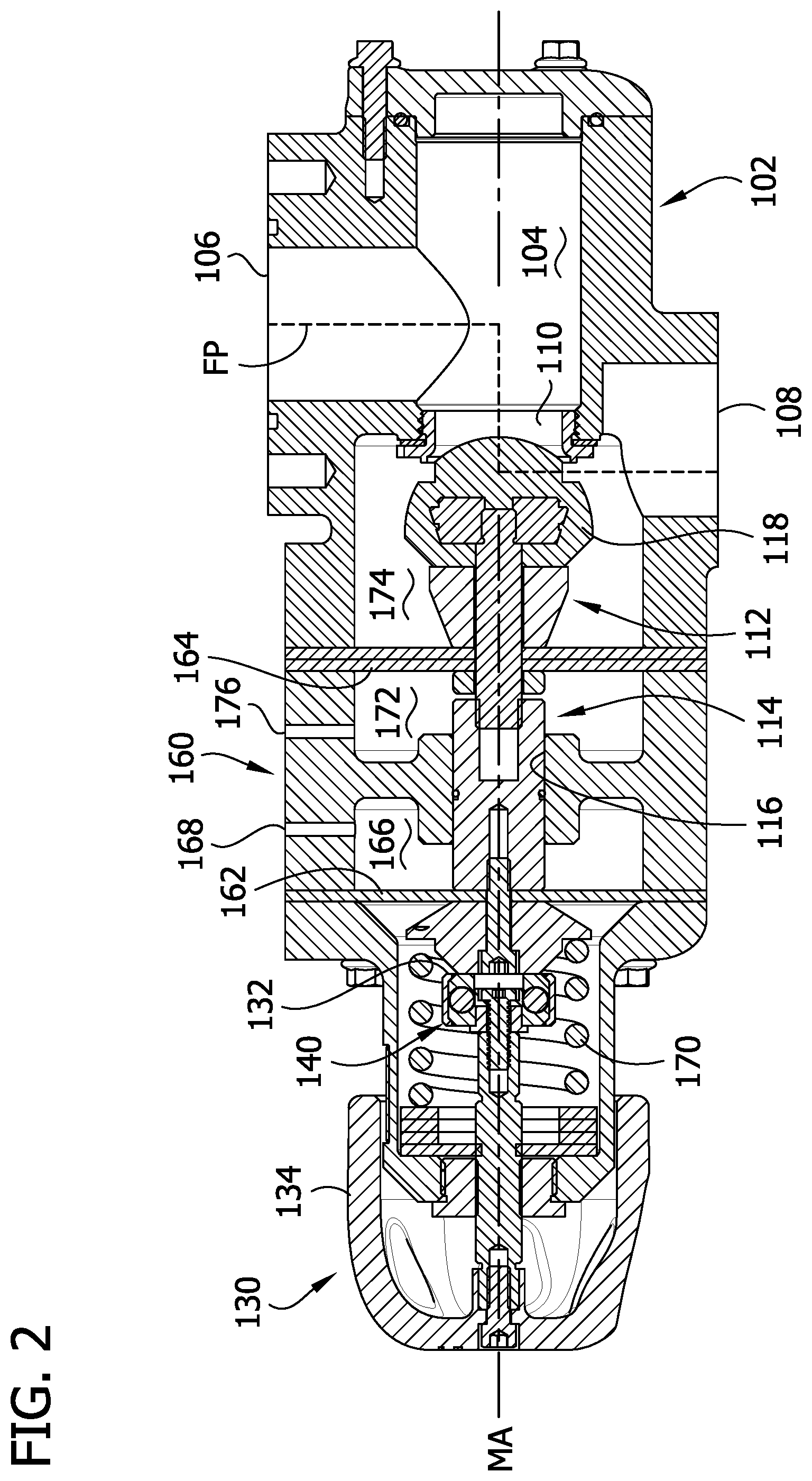 Patent US12365062 Figure 2 – Metering valve for abrasive media