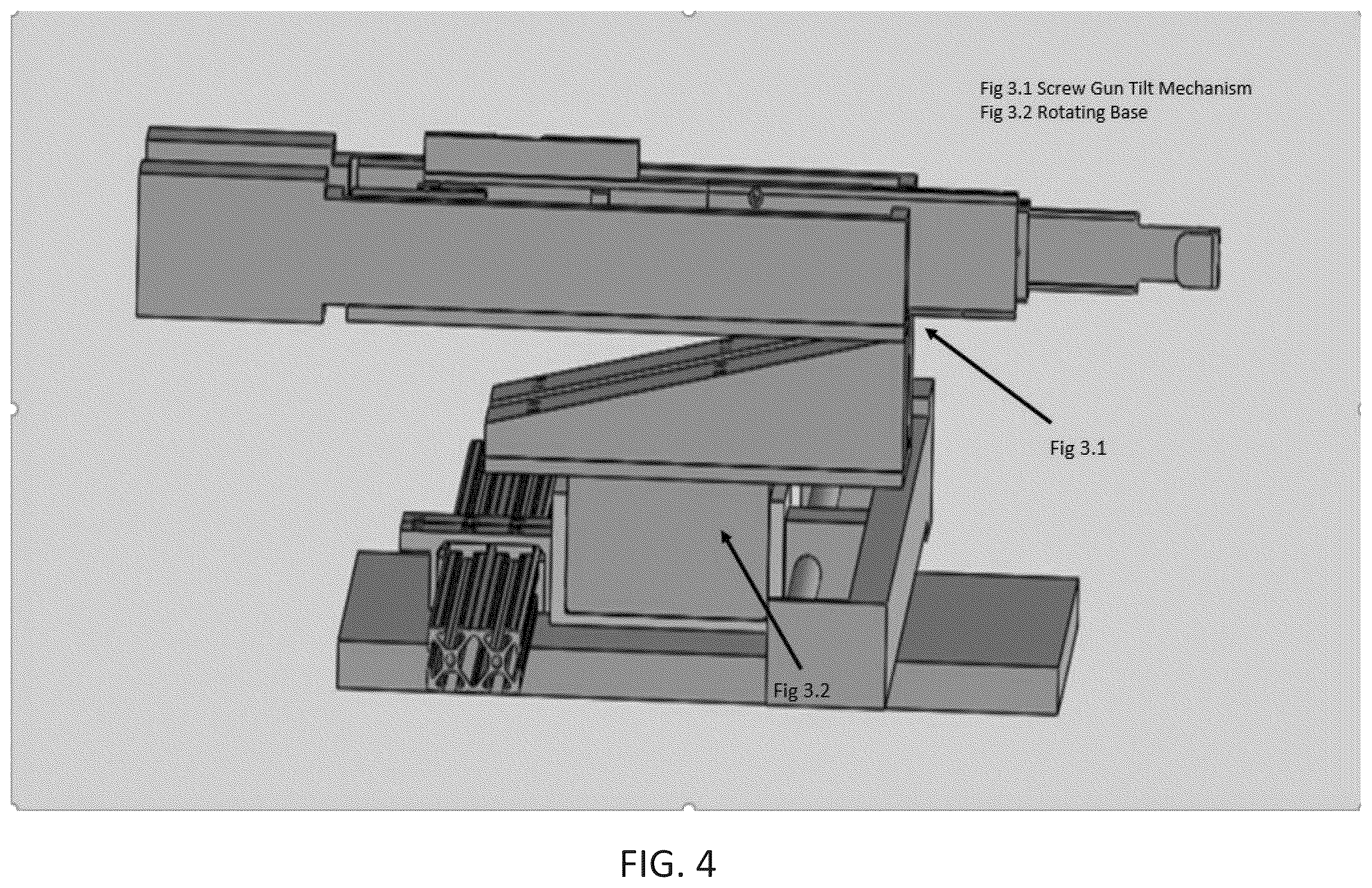 Patent US12365064 Figure 4 – Screw gun apparatus for semi-automated sheetrock system
