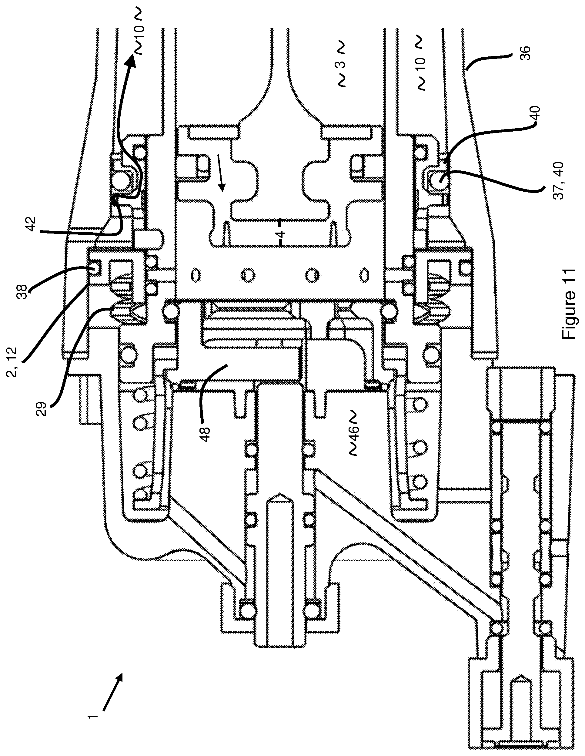 Patent US12365070 Figure 11 – Exhaust valves for pressurised fluid operated devices