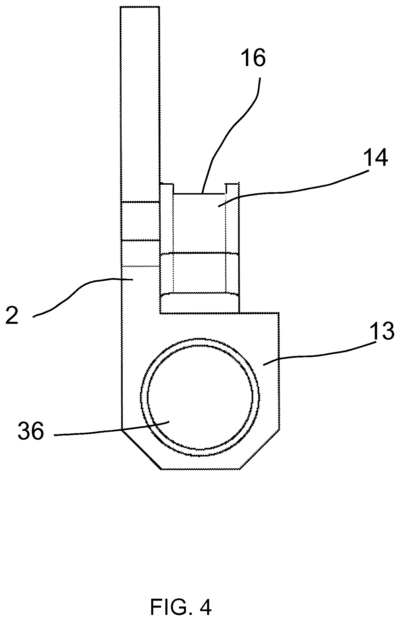 Patent US12365073 Figure 4 – Nail driving tool, movable guide element, stationary guide element, kit, base for such kit, system, and retrofitting system