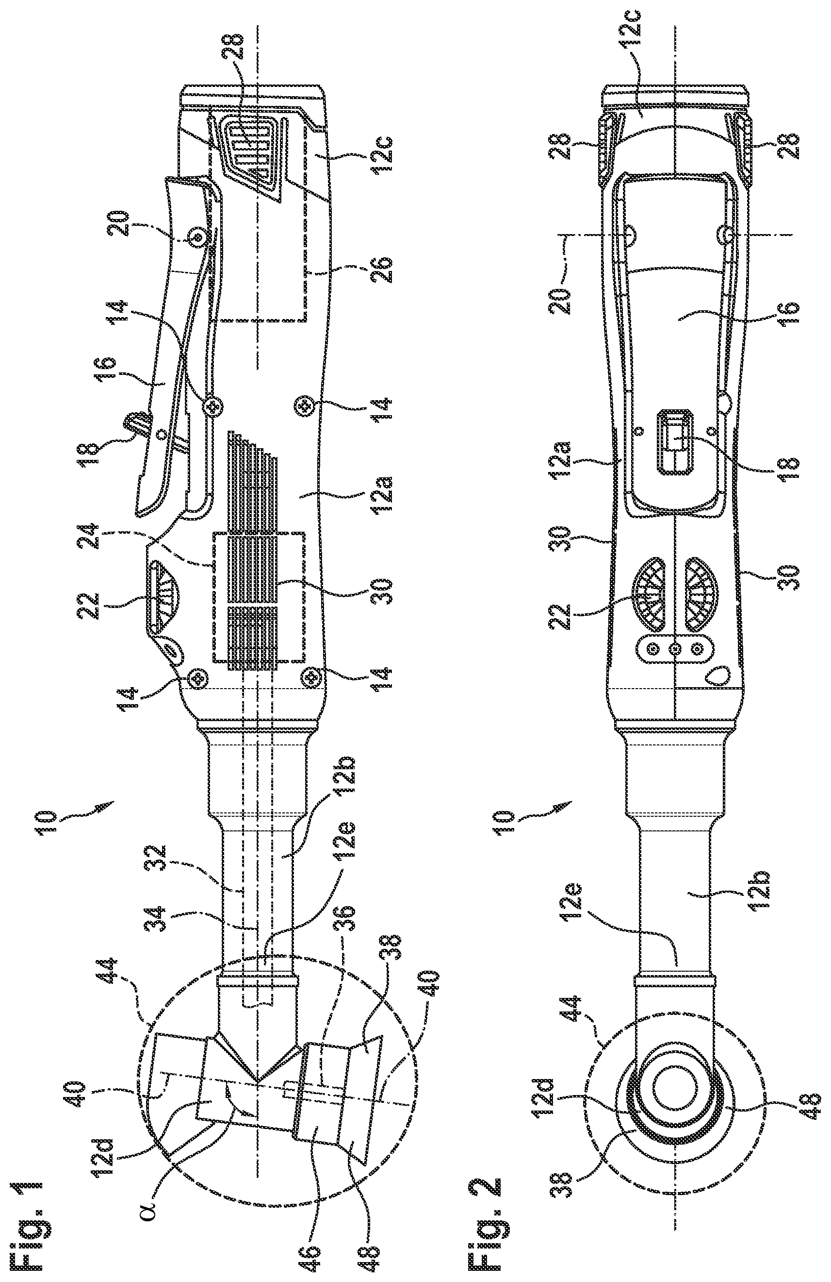 Patent US12365075 — Hand-held power tool as well as axial holding arrangement and working element for such a power tool — Figure 1