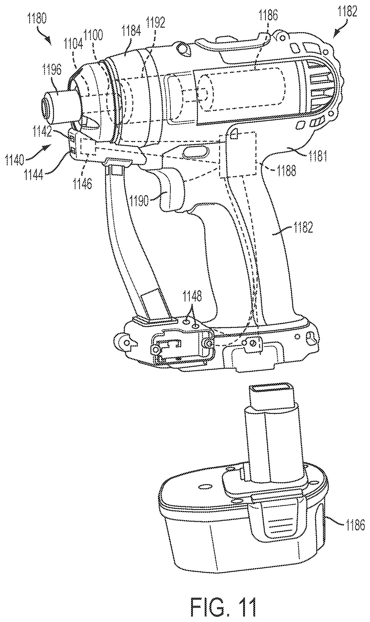 Patent US12365076 Figure 11 – Electromagnetic actuator for power tool
