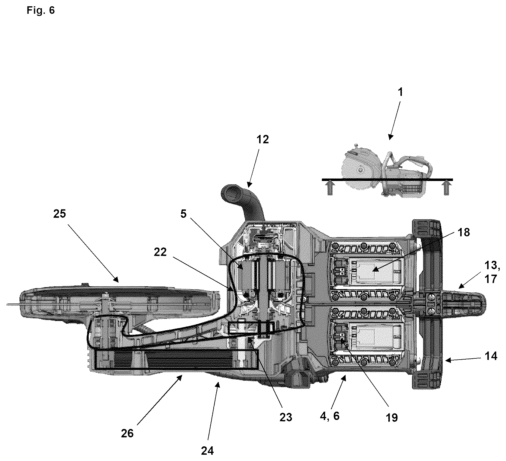 Patent US12365078 Figure 6 – Power tool having an air cooling system andmethod for cooling components of a power tool