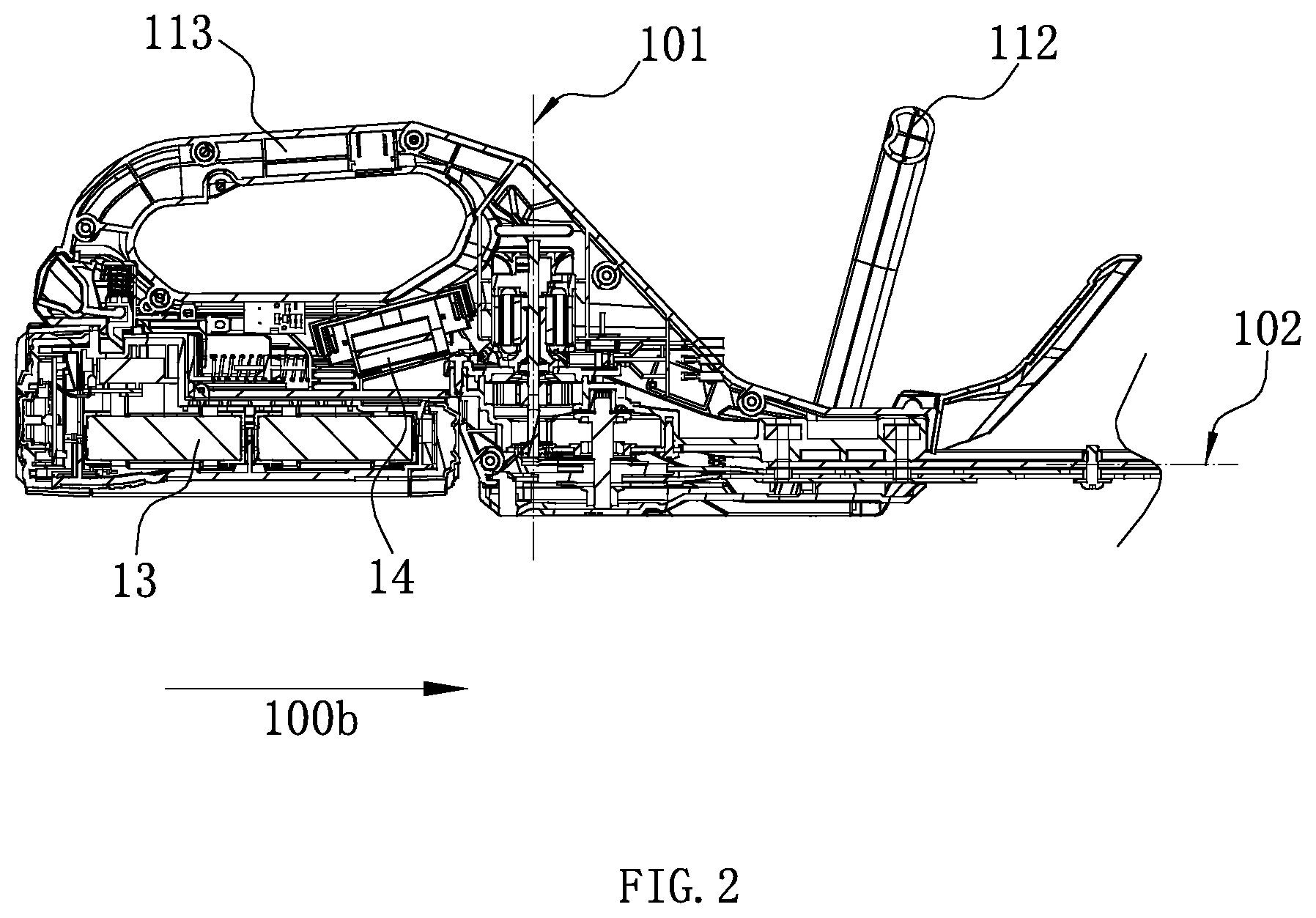 Patent US12365079 Figure 2 – Handheld garden tool