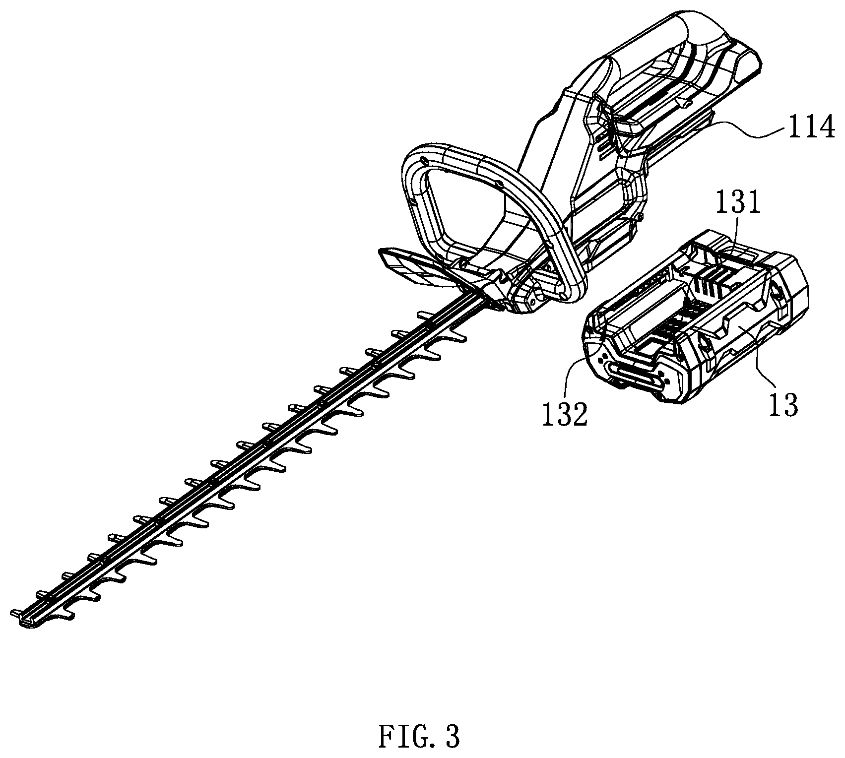 Patent US12365079 Figure 3 – Handheld garden tool