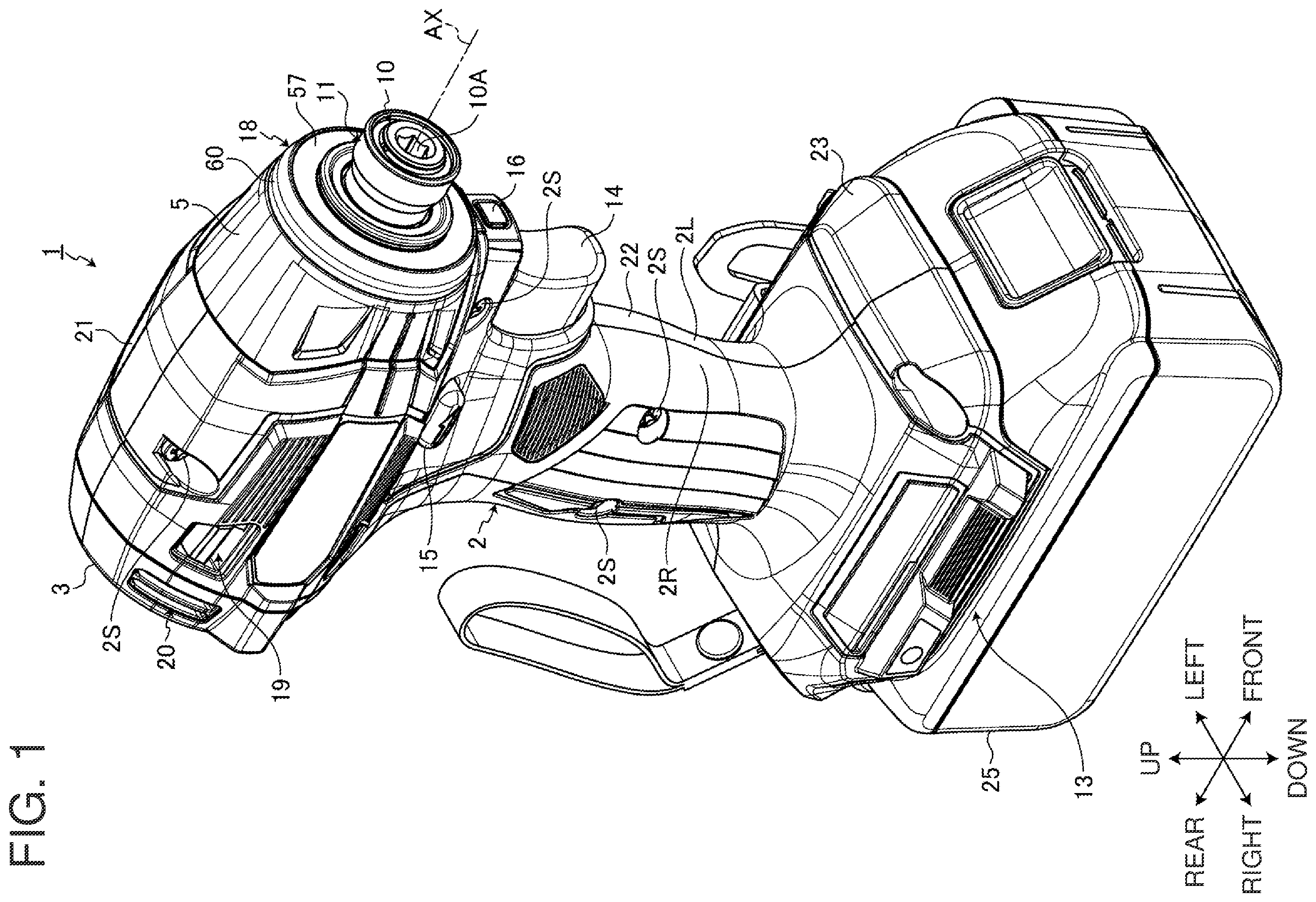 Patent US12365080 Figure 1 – Electric work machine