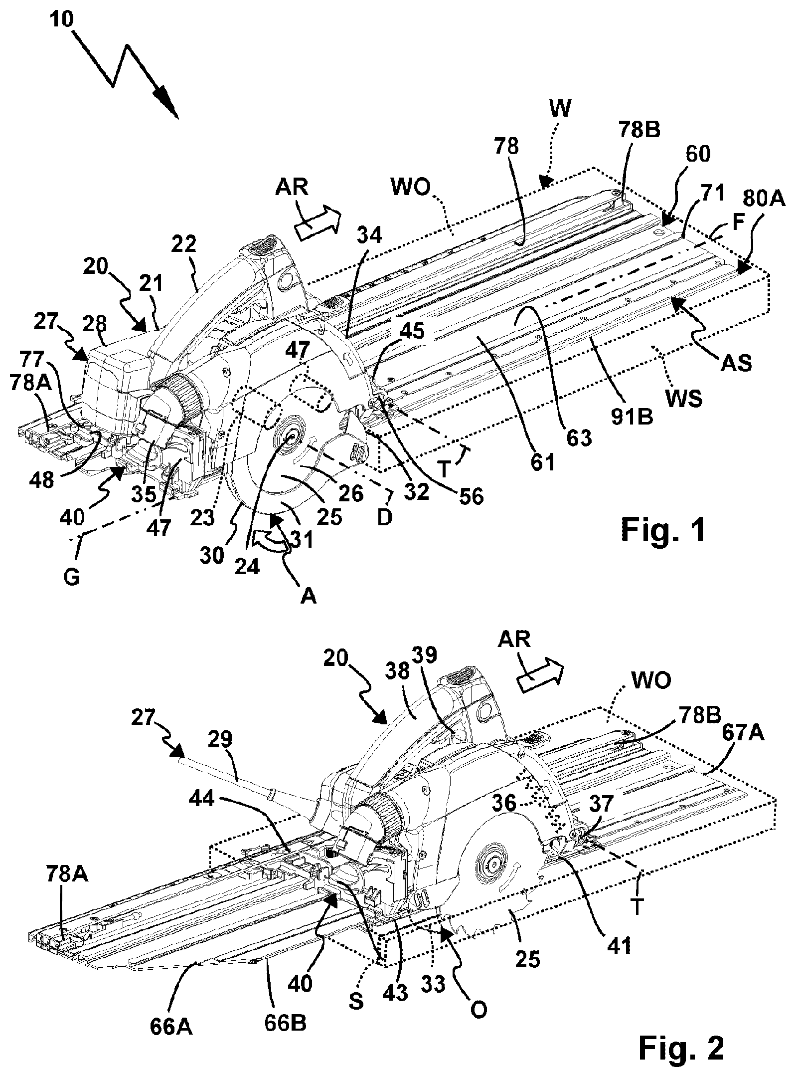 Patent US12365081 Figure 1 – Guide rail for guiding a hand-held power tool