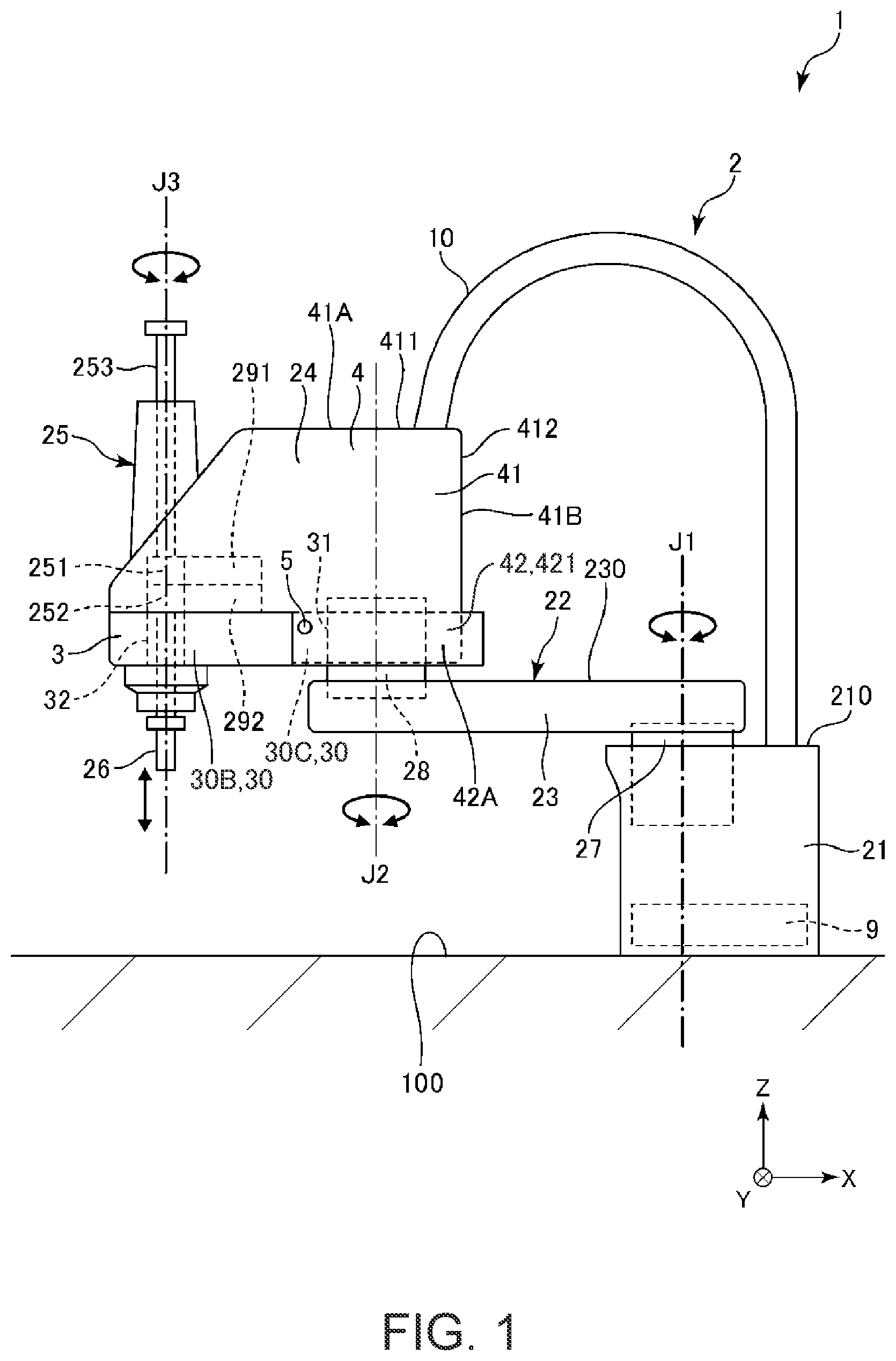 Patent US12365082 Figure 1 – Robot having an arm cover partially covering an arm of the robot