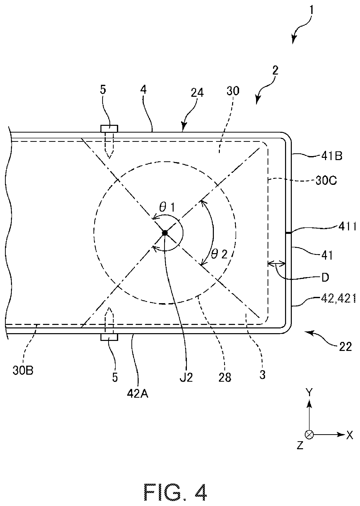 Patent US12365082 Figure 4 – Robot having an arm cover partially covering an arm of the robot