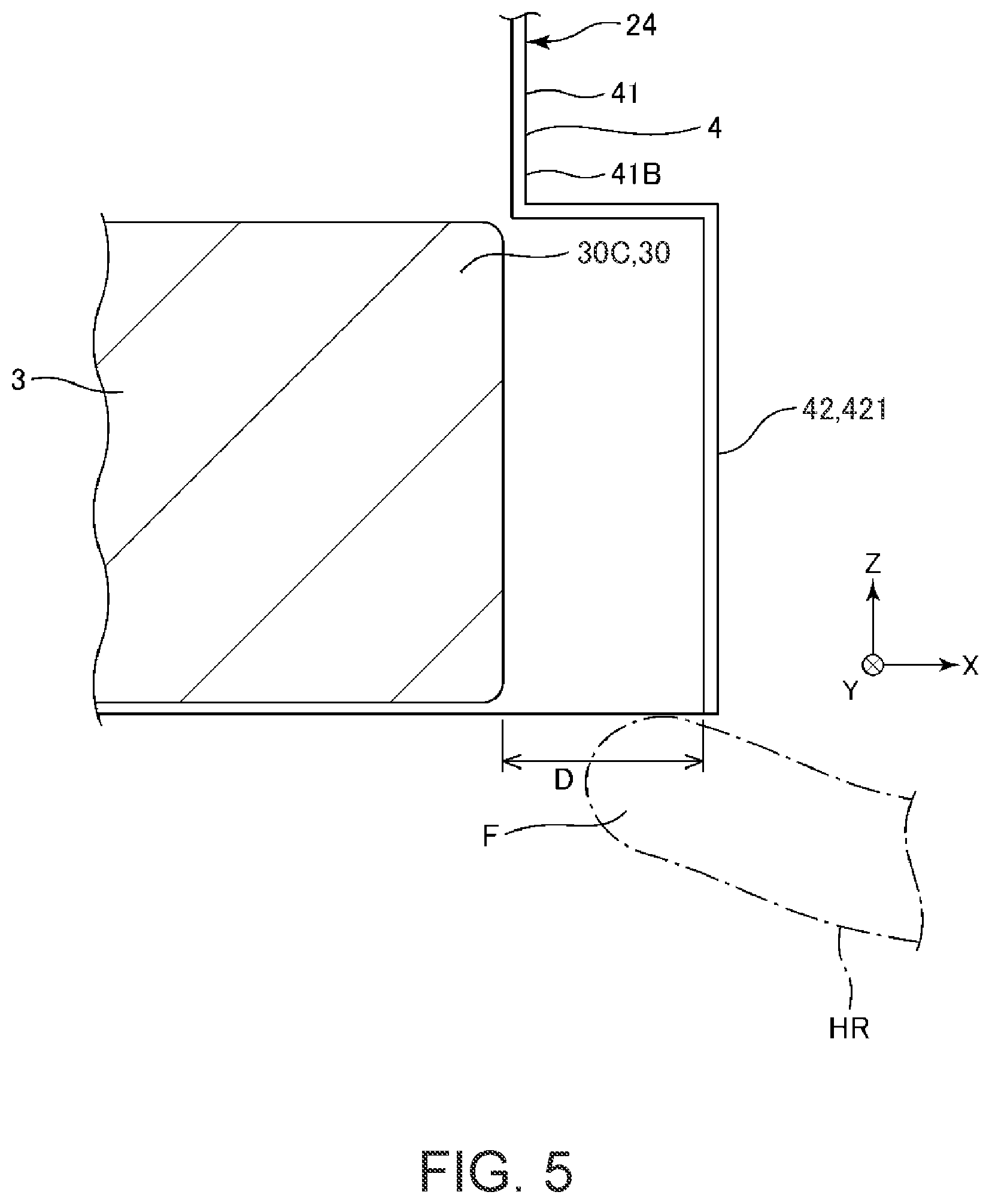 Patent US12365082 Figure 5 – Robot having an arm cover partially covering an arm of the robot